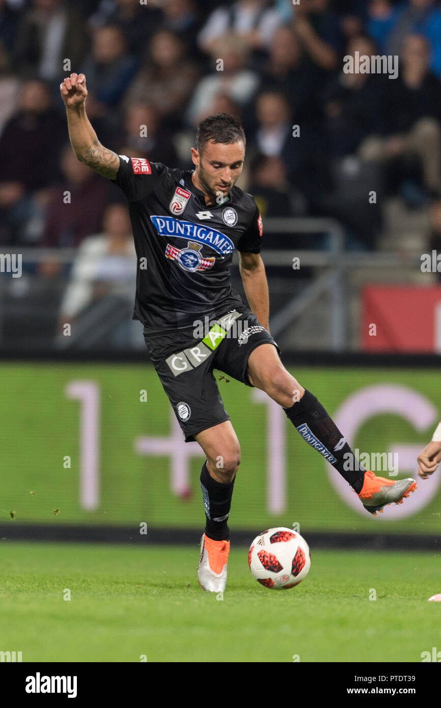 Markus Rose (Sturm Graz) lors de 'Autriche Bundesliga Tipico' match entre Sturm Graz 1-2 Red Bull Salzbourg à Merkur Arena sur Octobre 07, 2018 à Graz, en Autriche. Credit : Maurizio Borsari/AFLO/Alamy Live News Banque D'Images