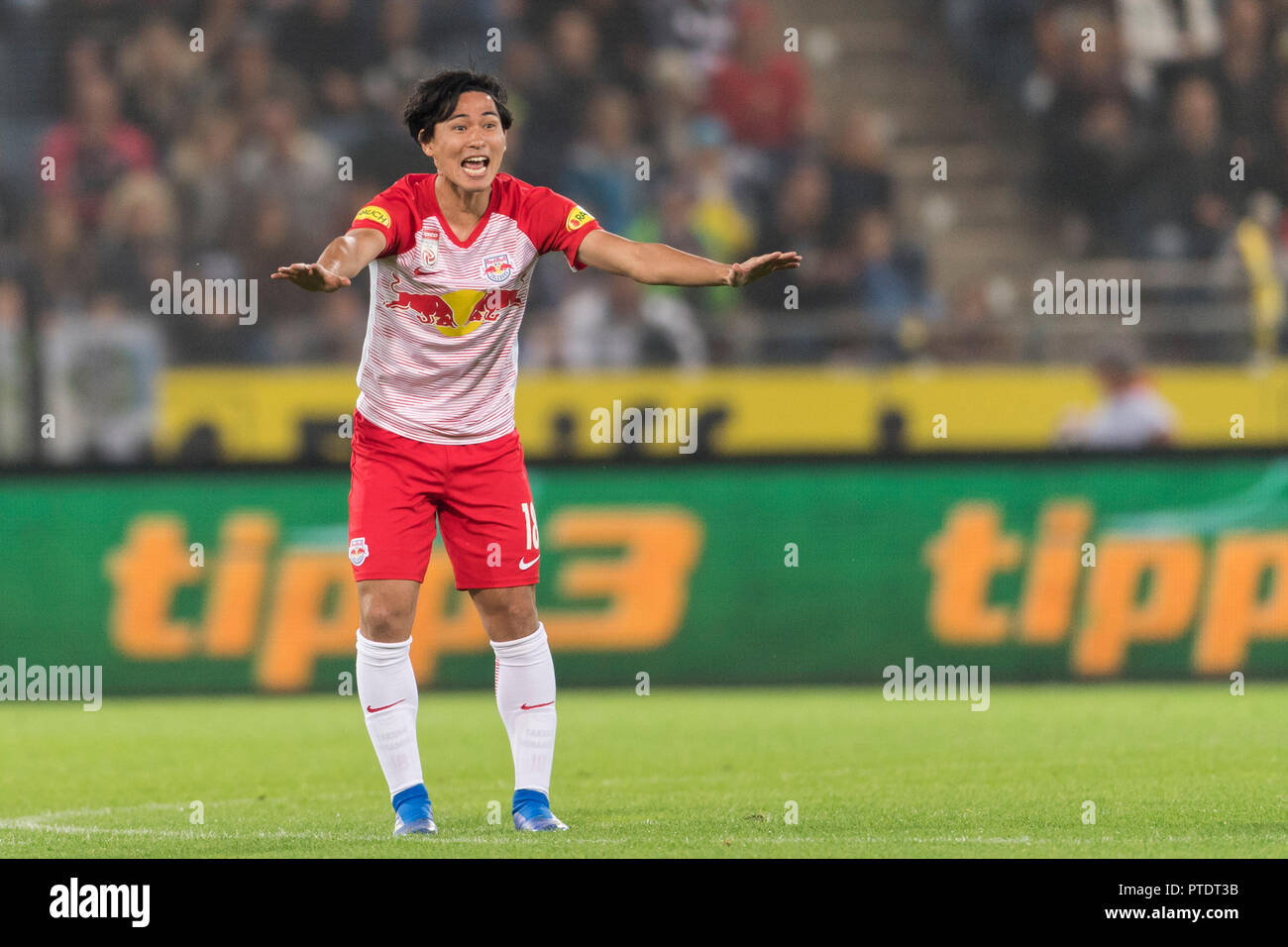 Takumi, (Red Bull Salzbourg) lors de 'Autriche Bundesliga Tipico' match entre Sturm Graz 1-2 Red Bull Salzbourg à Merkur Arena sur Octobre 07, 2018 à Graz, en Autriche. Credit : Maurizio Borsari/AFLO/Alamy Live News Banque D'Images