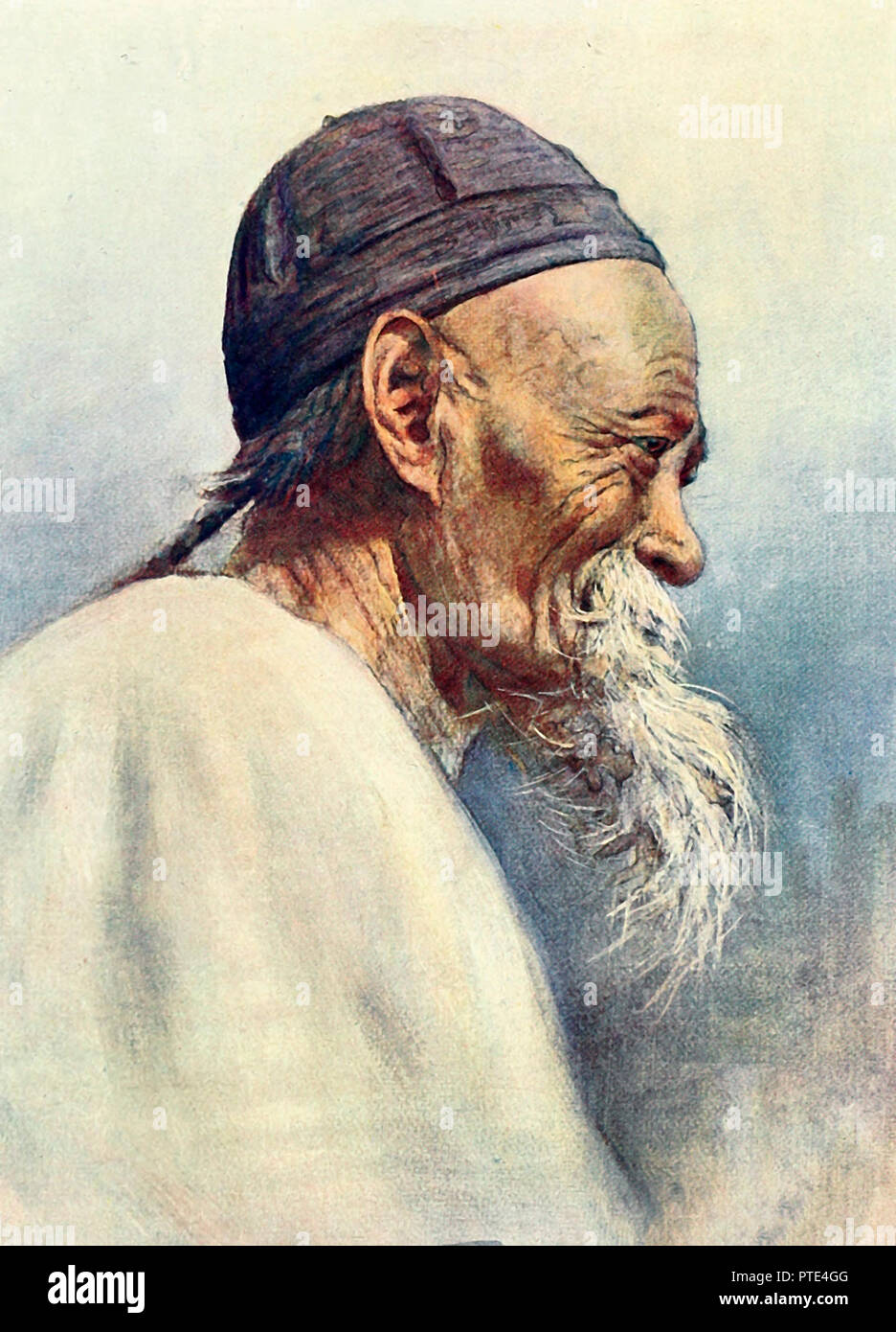 Un grand-père en Chine, vers 1909 Banque D'Images
