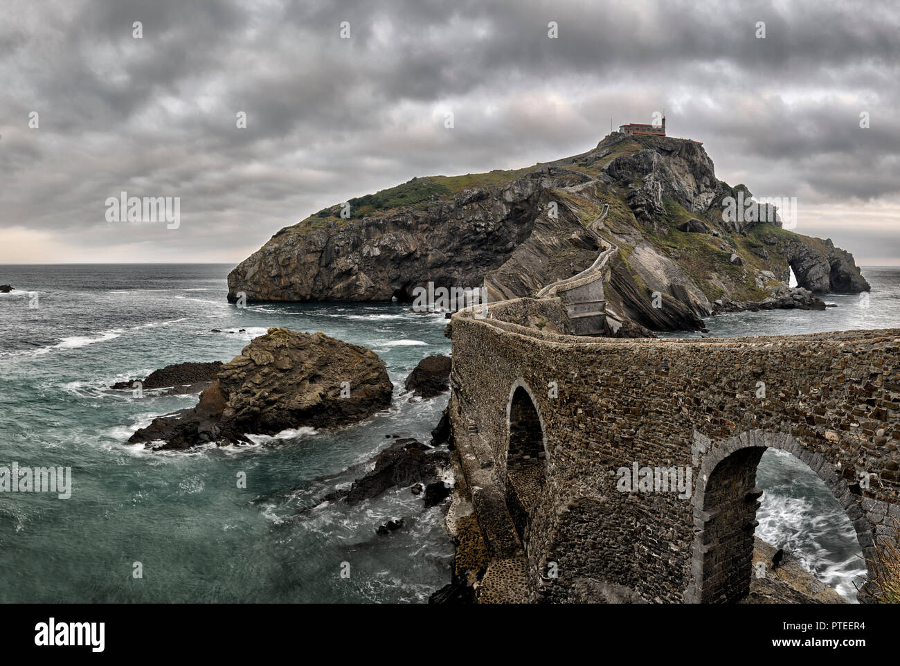 San Juan de Gaztelugatxe, Bermeo, Gascogne, Pays Basque, Espagne, Europe Banque D'Images