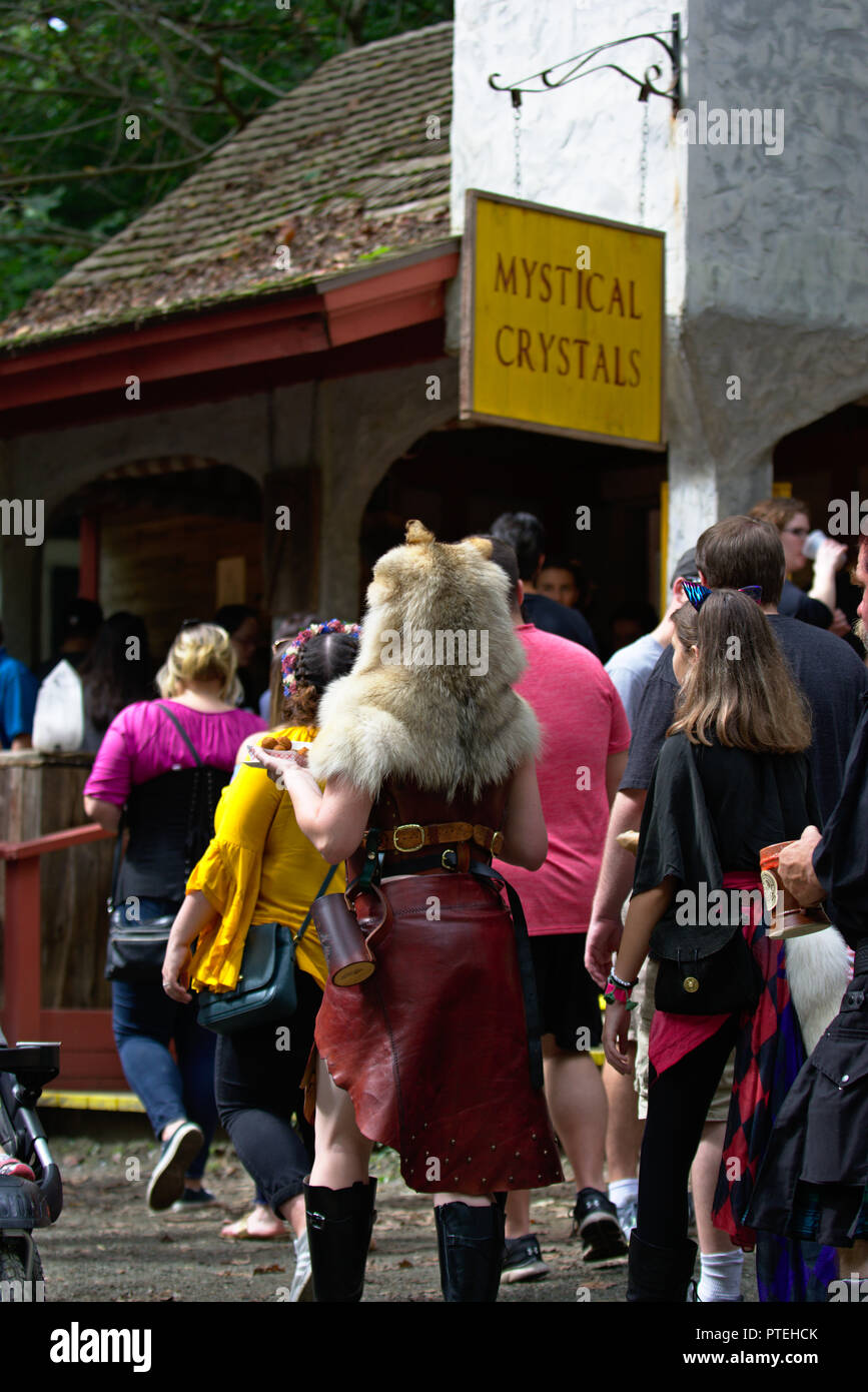 Femme de tête de loup à pignon Renaissance Festival dans Annapolis MD Banque D'Images