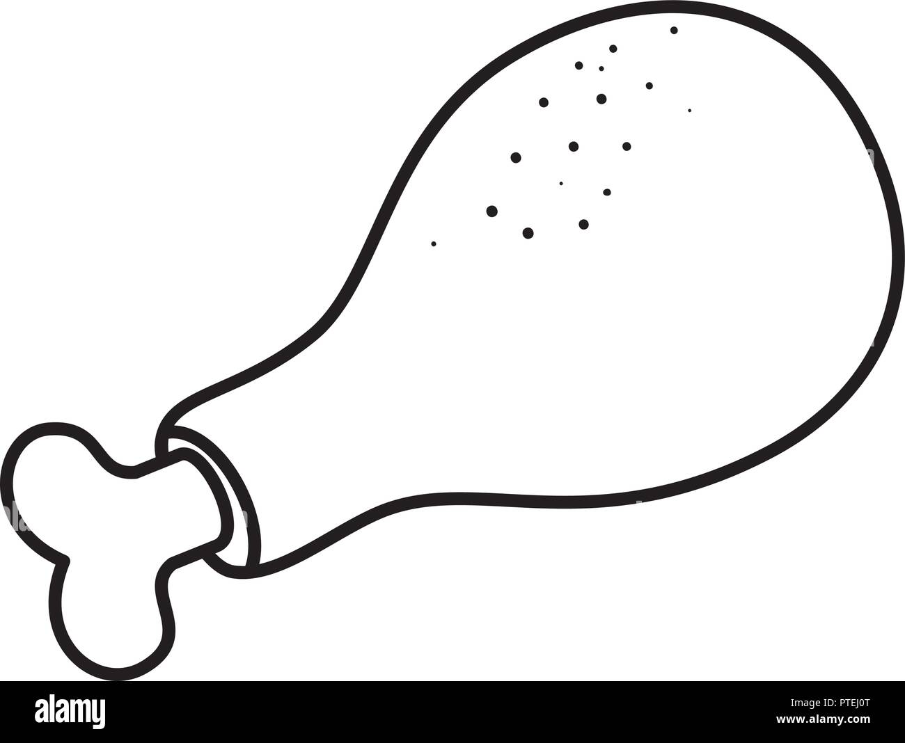 L'icône de cuisse de poulet délicieux Illustration de Vecteur