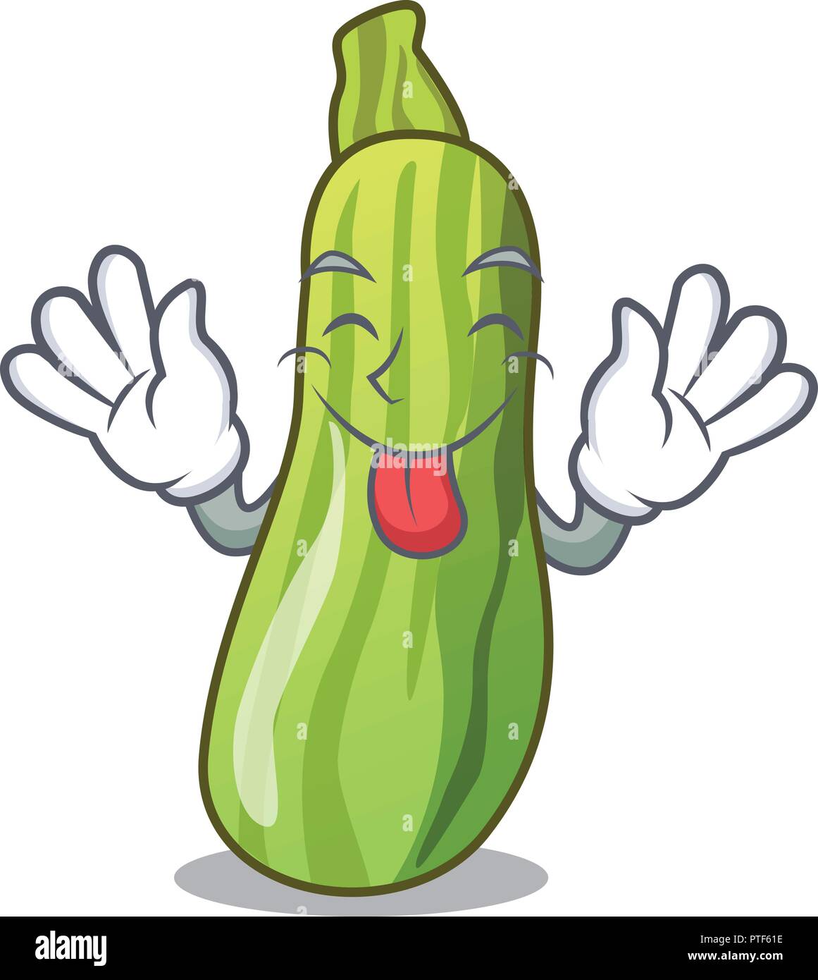 Langue de courgettes légumes frais isolé sur Mascot Illustration de Vecteur
