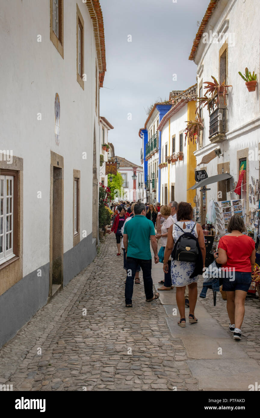 Obidos, ville historique, patrimoine de l'UNESCO du district de Leiria, Portugal Banque D'Images