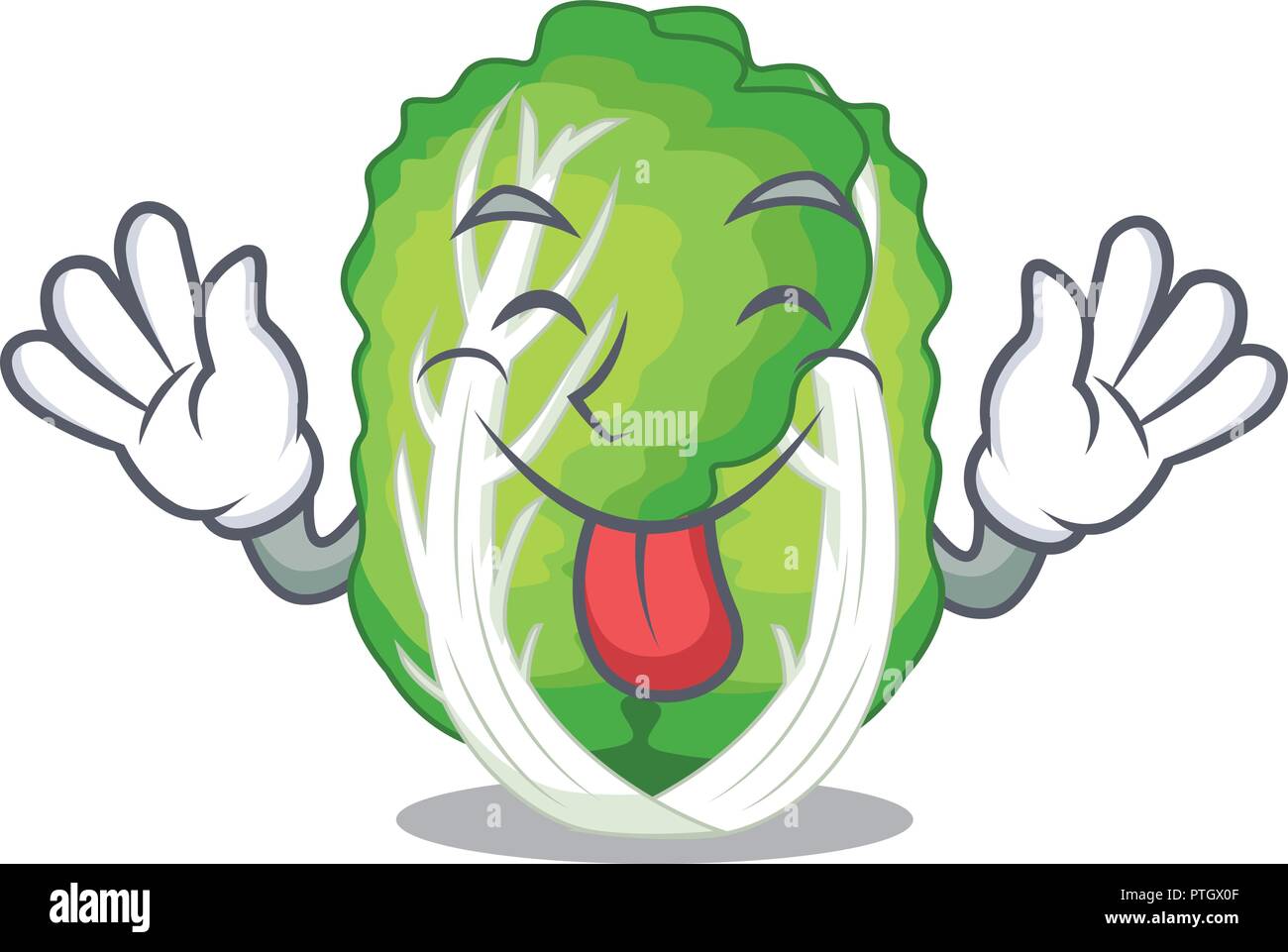 Langue de légumes chou chinois isolé sur cartoon Illustration de Vecteur