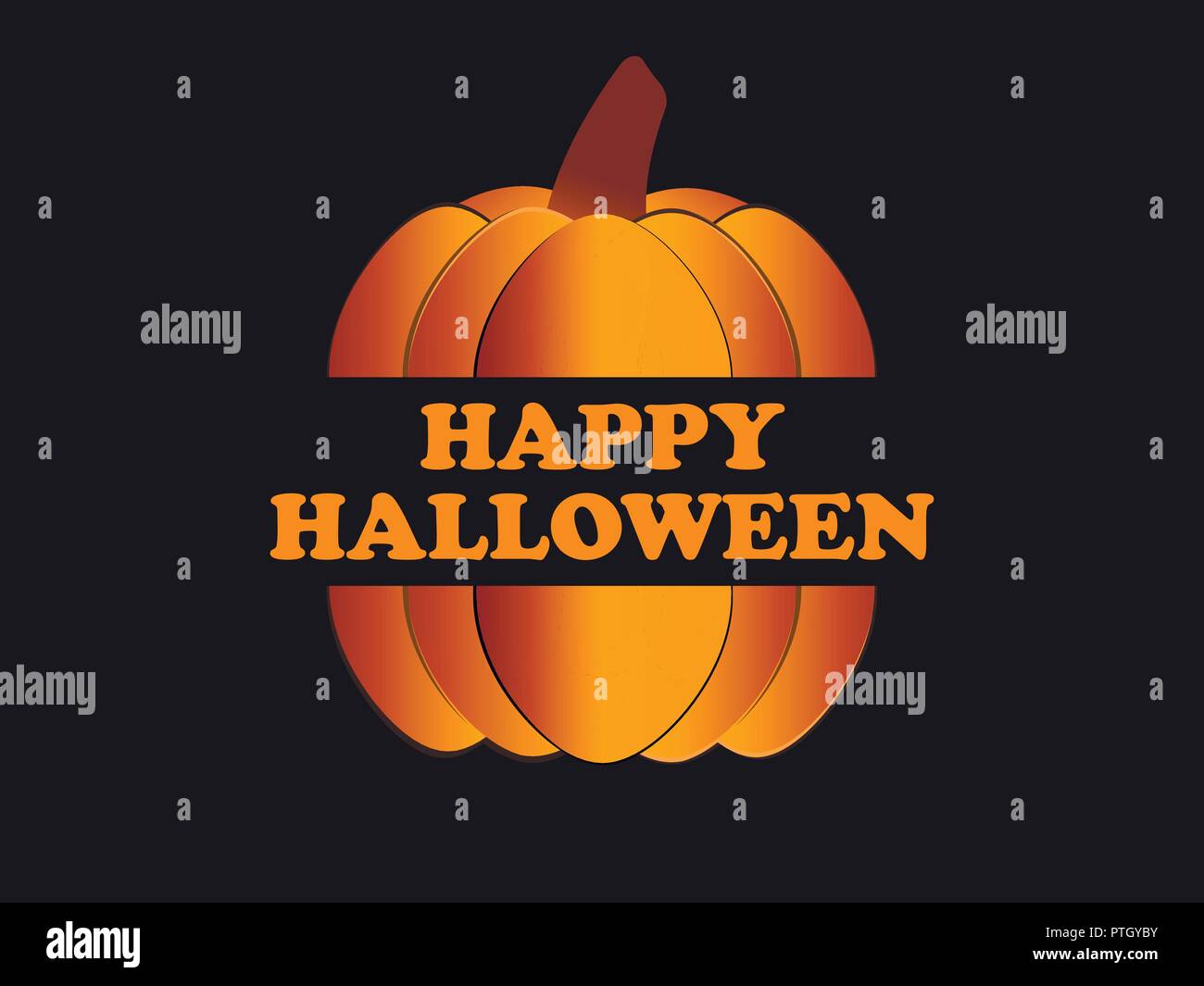 Happy Halloween le 31 octobre. Carte de vœux à la citrouille. Arrière-plan de fête. Vector illustration Illustration de Vecteur
