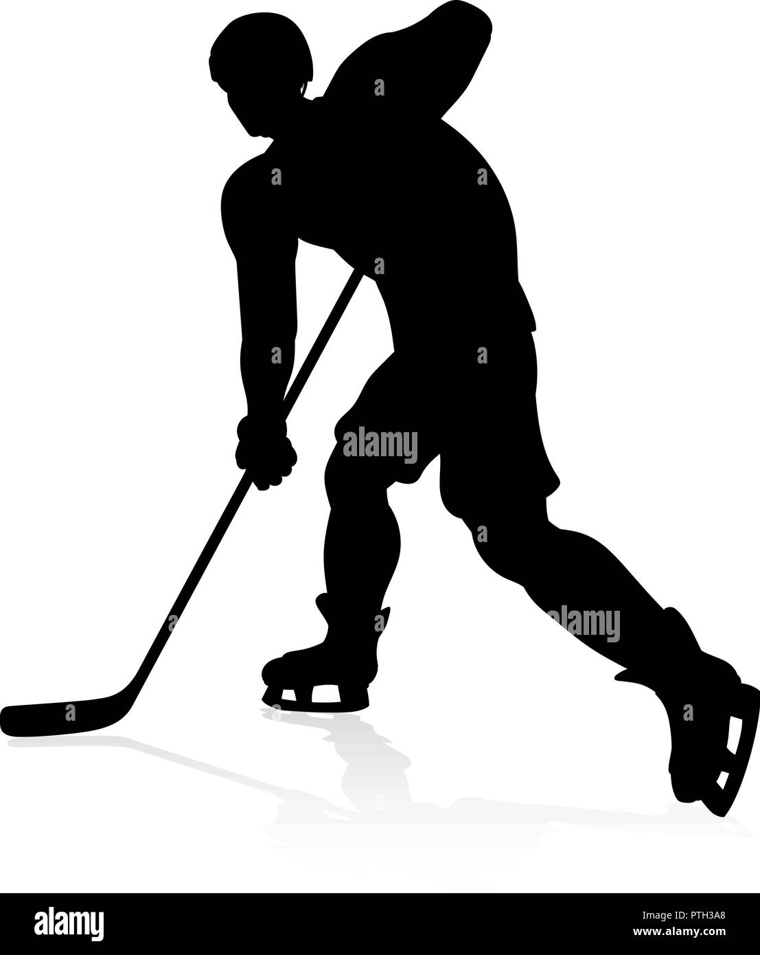 Joueur de Hockey sur glace d'ossature Illustration de Vecteur