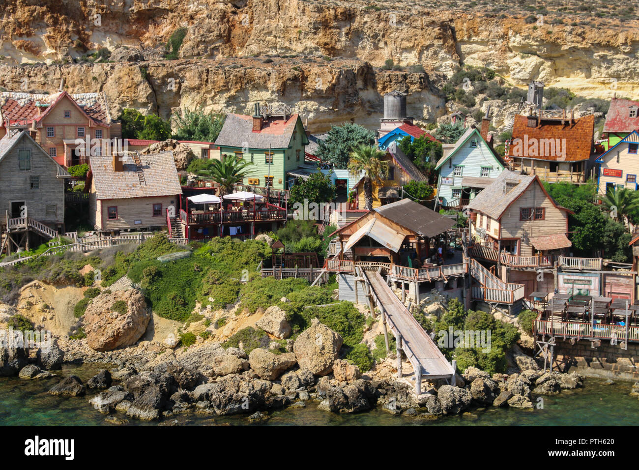 Popeye Village, Malte Banque D'Images