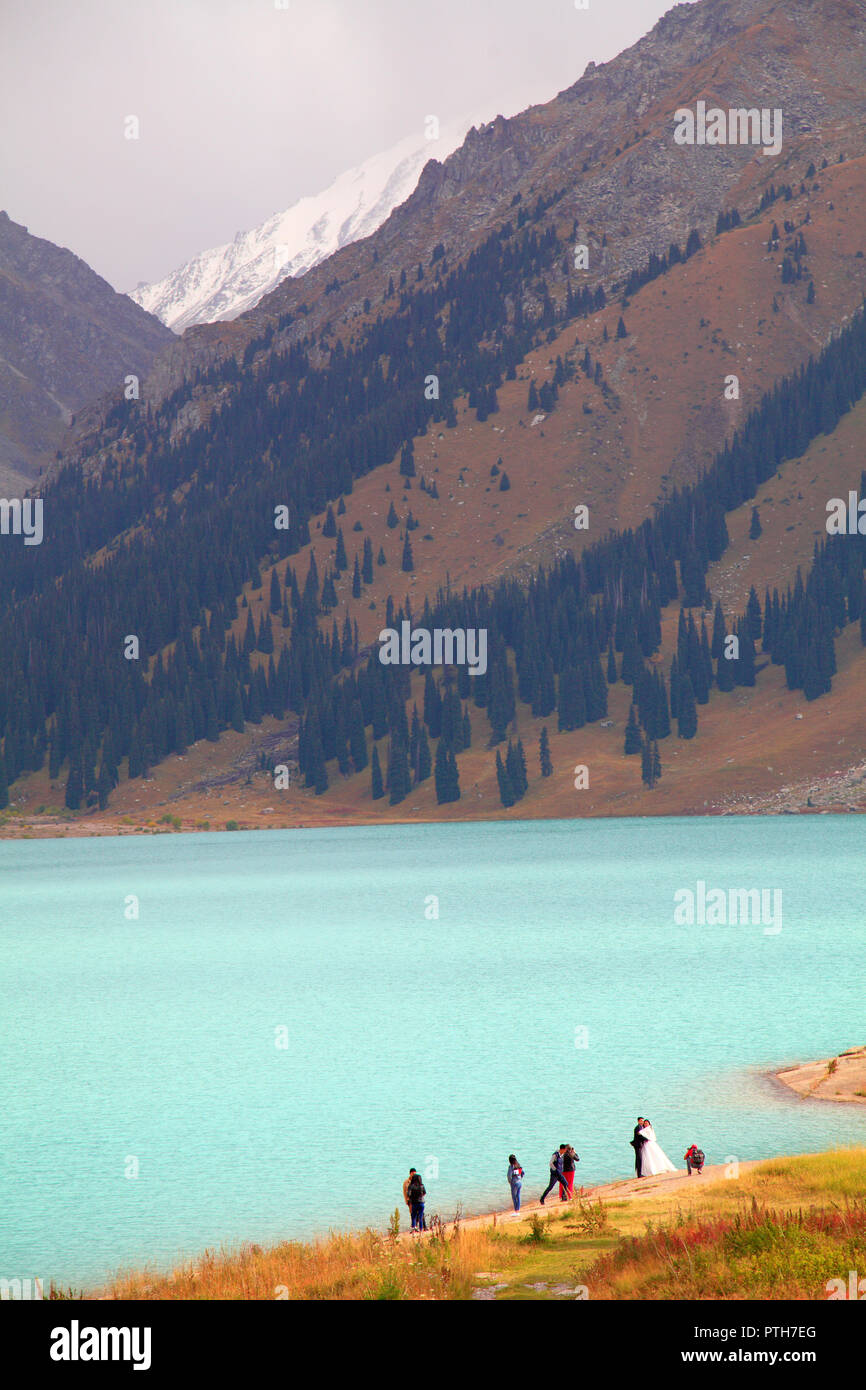 Le Kazakhstan ; Ile-Alatau National Park, Big Almaty Lake, Banque D'Images