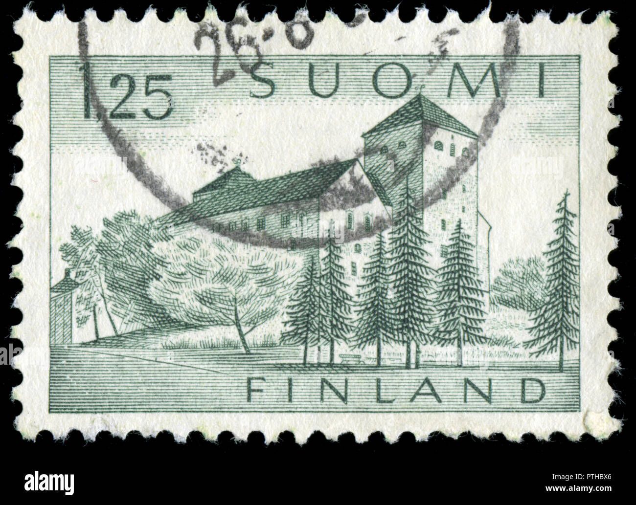Timbre cachet de la Finlande dans le château de Turku série émise en 1963 Banque D'Images