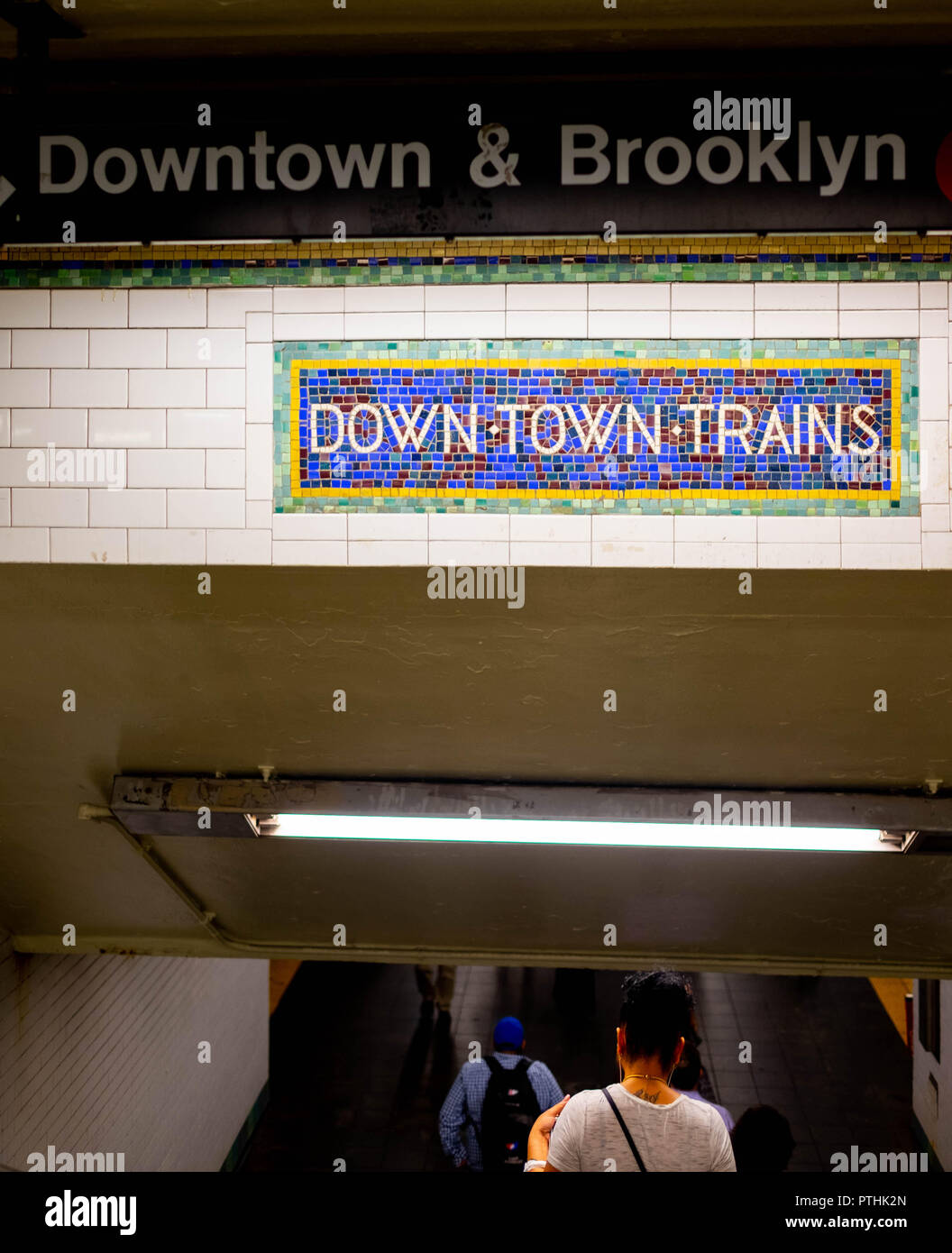 L'entrée de La station de métro Times Square 42ème Street à New York Banque D'Images