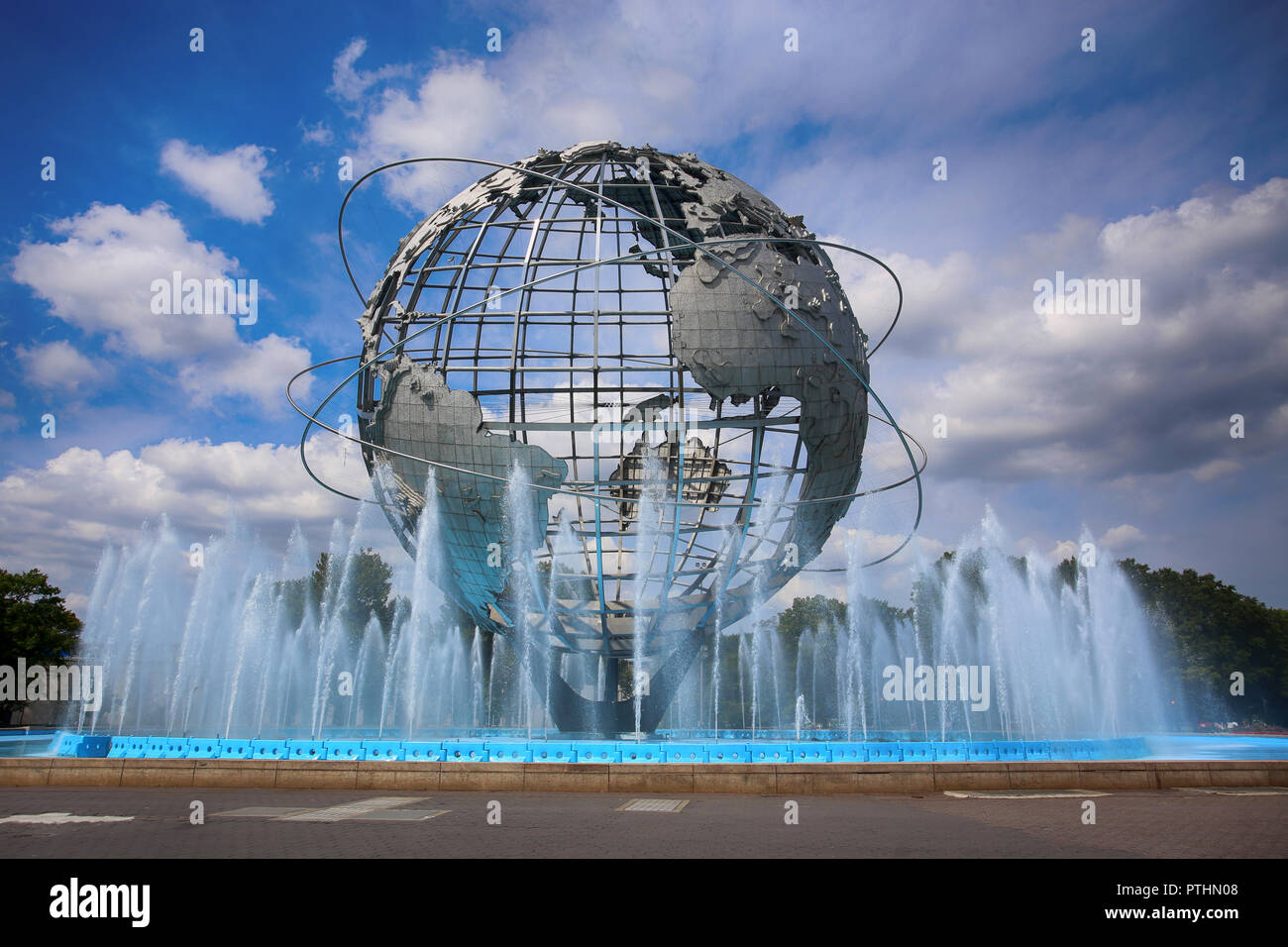 New York, USA - 25 août 2018 : l'Unisphere Monde à Flushing Meadow Park à Flushing, Corona Park, New York, États-Unis d'Amérique Banque D'Images