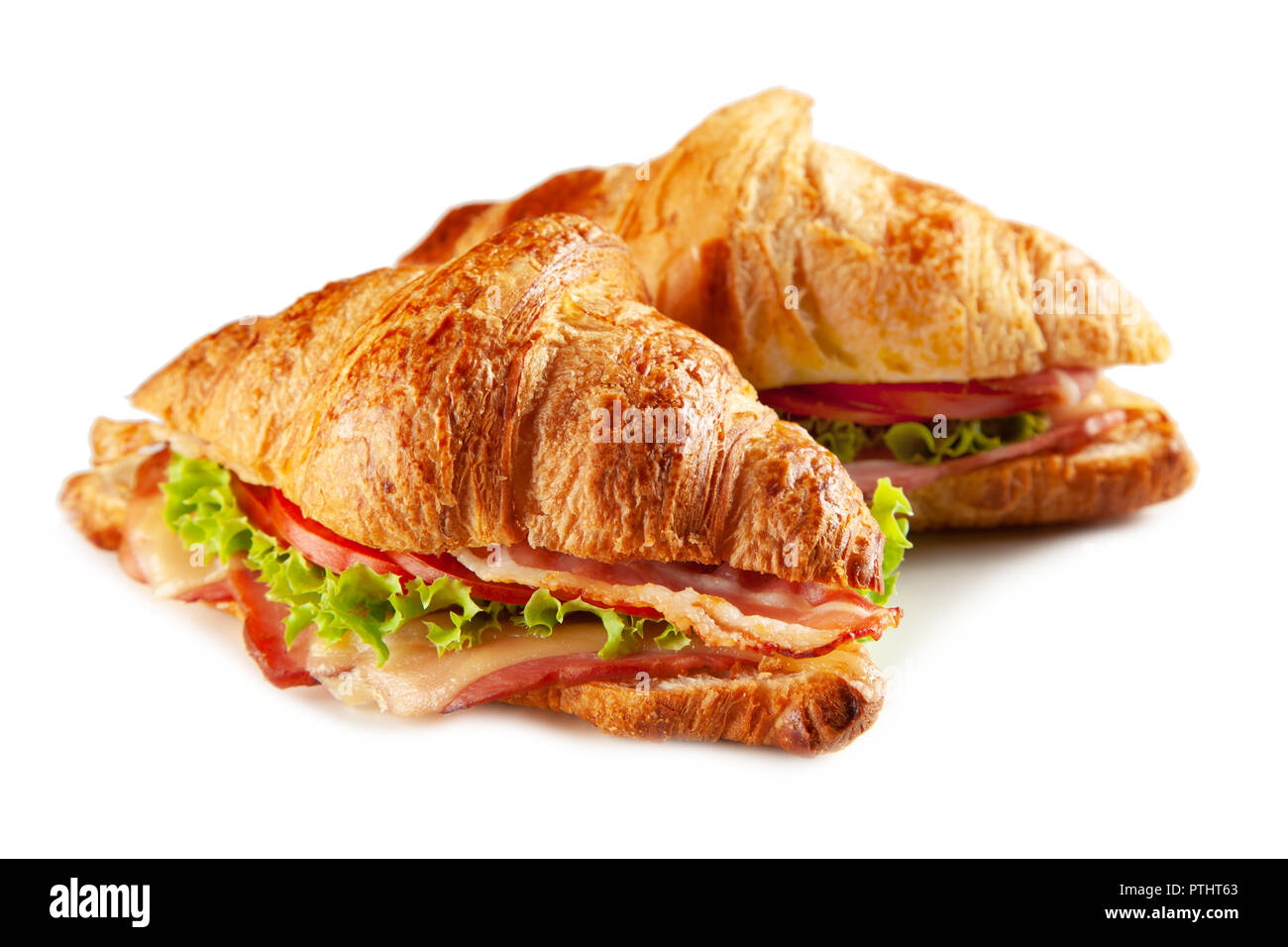 Sandwichs BLT classique croissant Banque D'Images