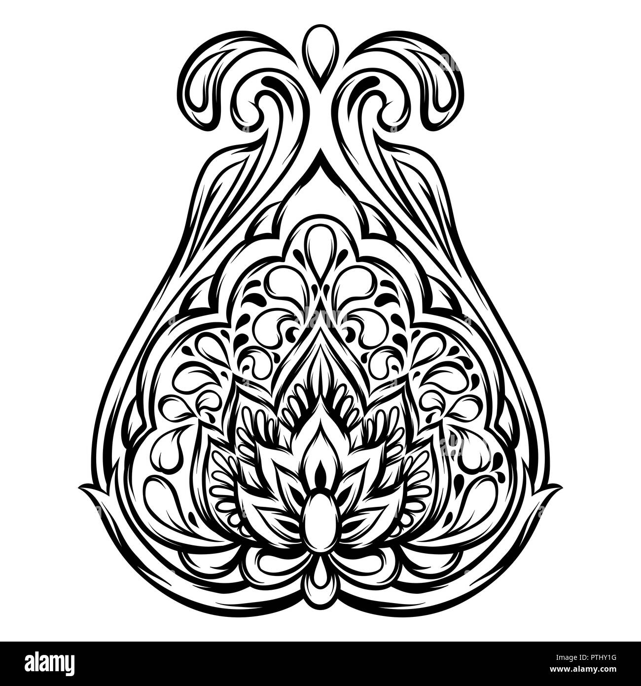 Élément décoratif ethnique indienne. Illustration de Vecteur