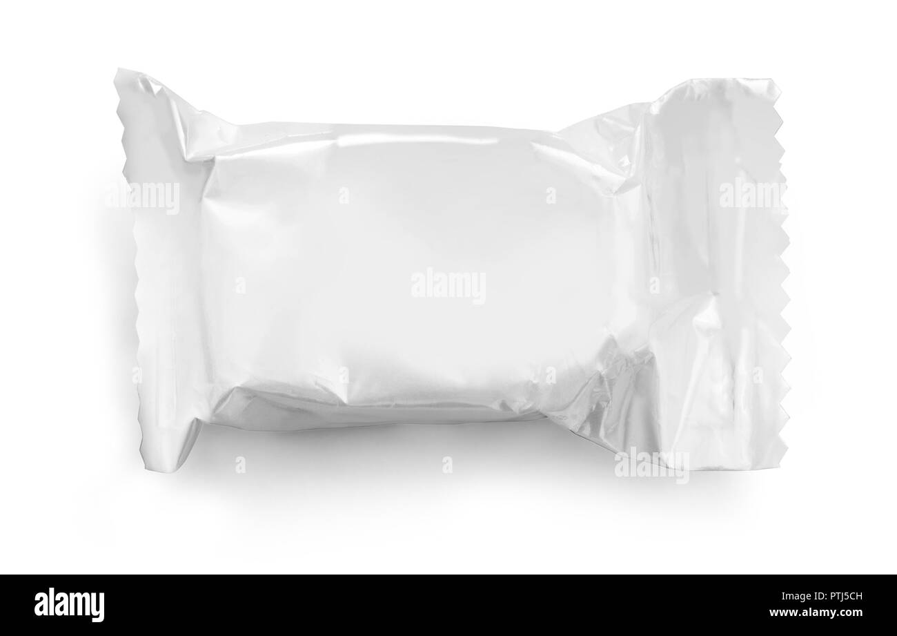 Vide poche en plastique emballage snack isolé sur fond blanc avec clipping path Banque D'Images