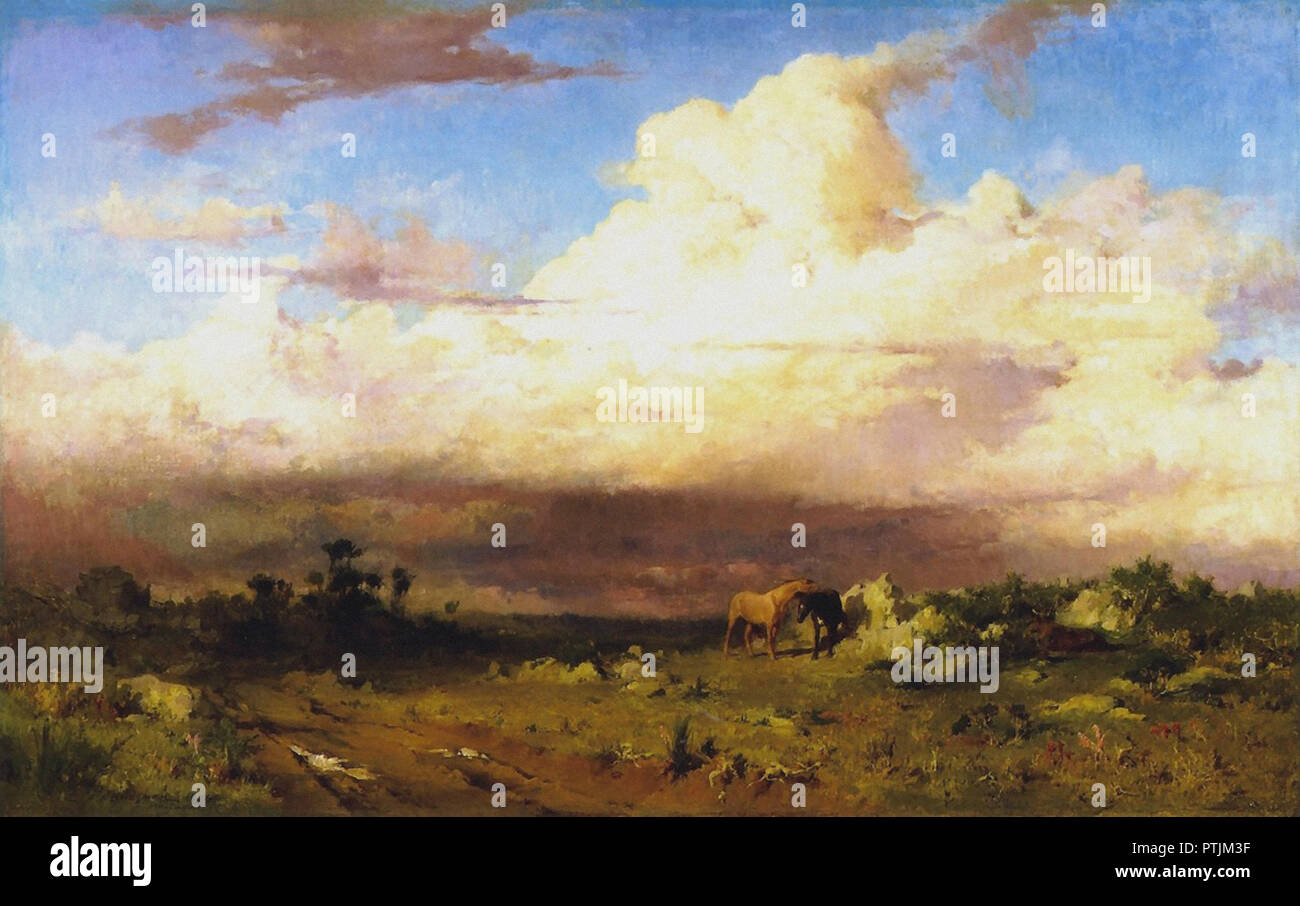 Frederick Arthur Bridgman - un paysage Bretagne Banque D'Images