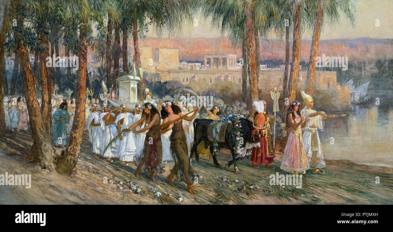 Frederick Arthur Bridgman - procession en l'honneur d'Isis Banque D'Images