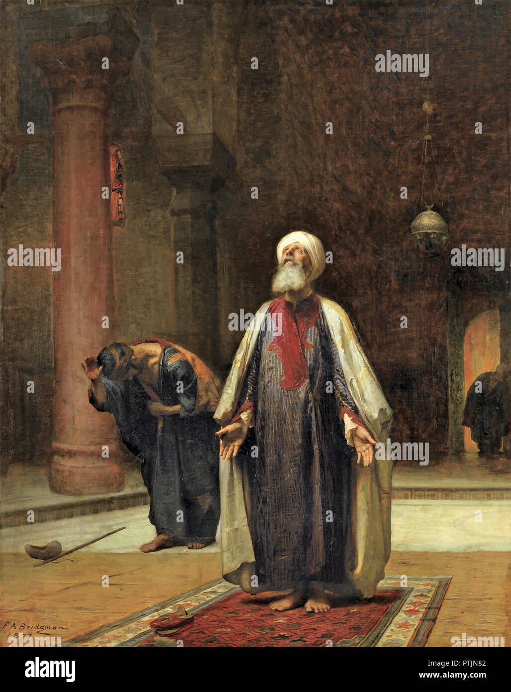 Frederick Arthur Bridgman - la prière Banque D'Images