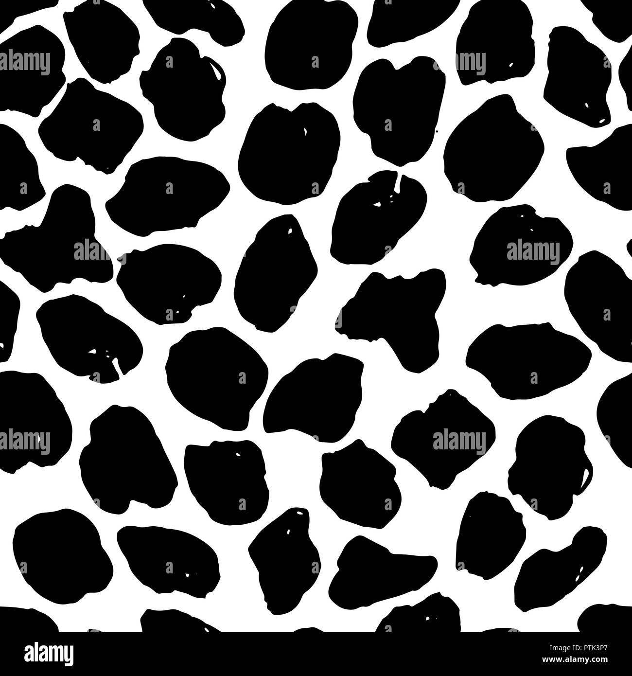 Les taches de la peau de girafe noir et blanc transparent modèle vectoriel. Illustration de Vecteur