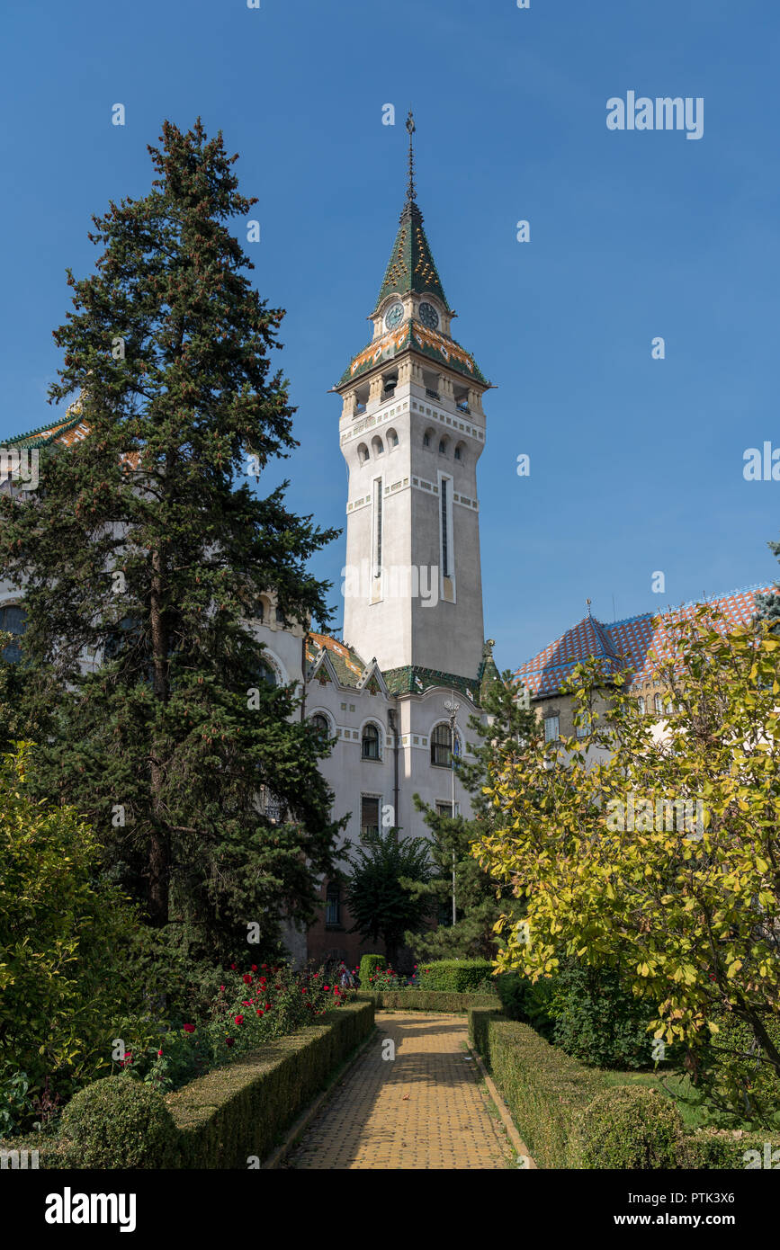 TARGU MURES, TRANSYLVANIA/Roumanie - 17 SEPTEMBRE : La préfecture Tower à Targu Mures Transylvanie Roumanie le 17 septembre 2018 Banque D'Images