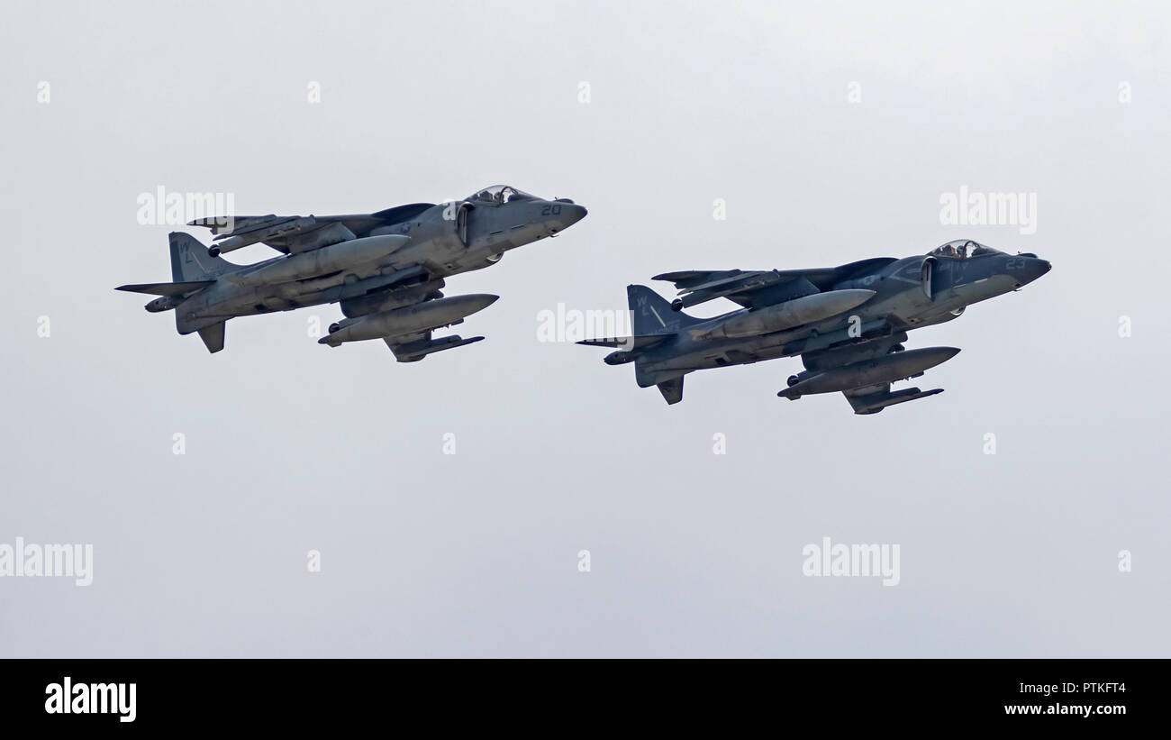 Avion de chasse à réaction Harrier AV-8 Banque D'Images