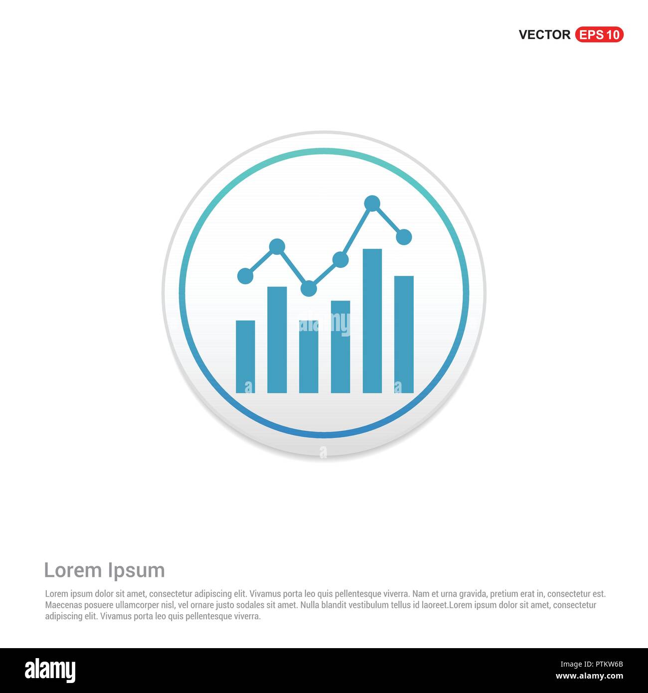 Business graph - icône bouton cercle blanc Illustration de Vecteur