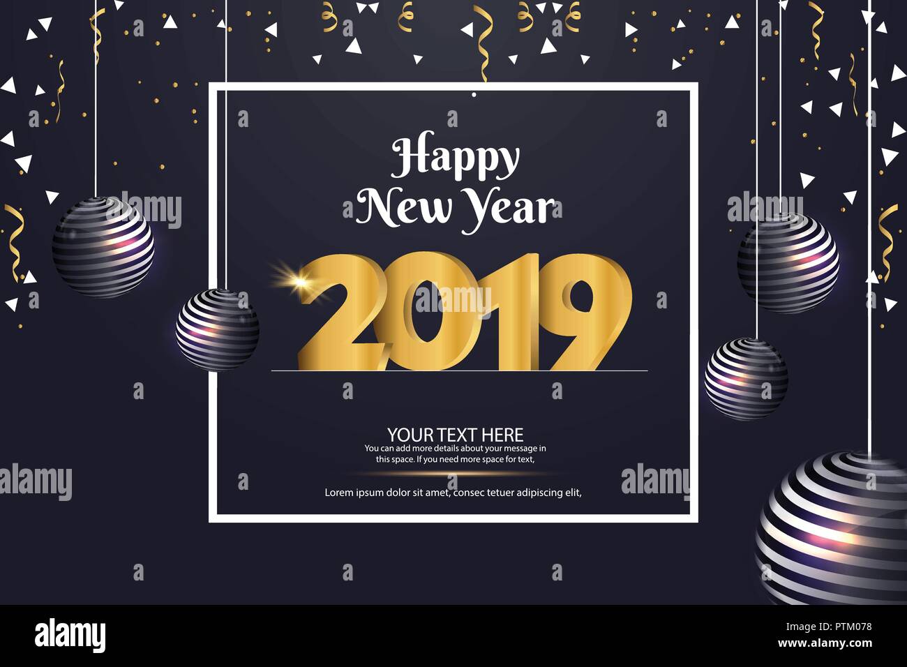 Bonne Année 2019 Vente Abstract Vector Background Template Design Illustration de Vecteur