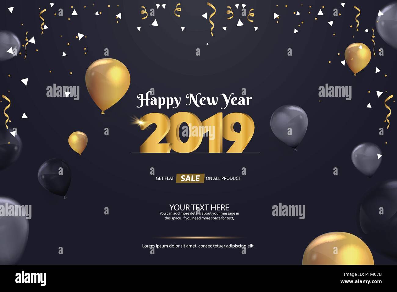 Bonne Année 2019 Vente Abstract Vector Background Template Design Illustration de Vecteur