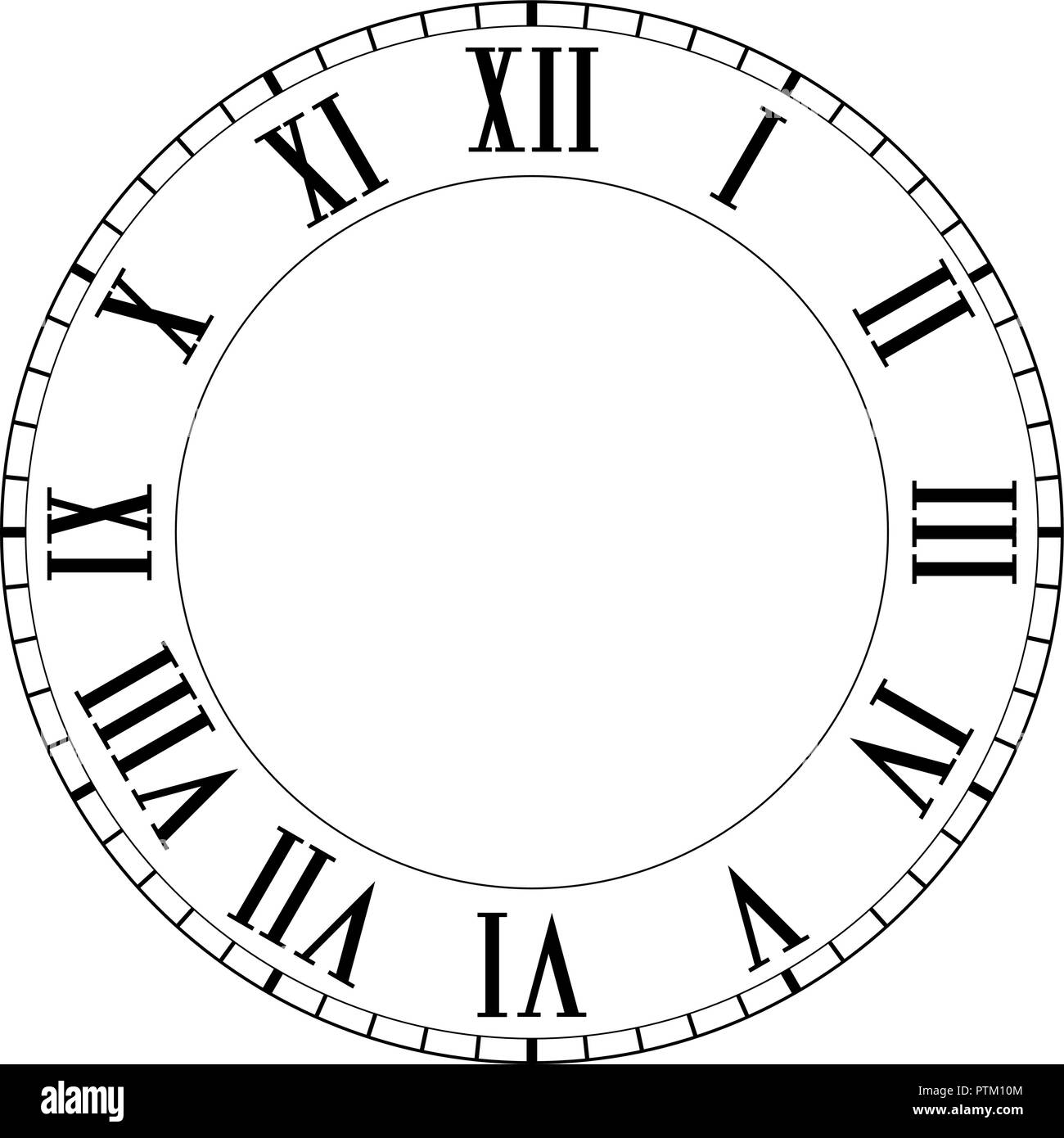 Horloge avec chiffres romains Image Vectorielle Stock - Alamy