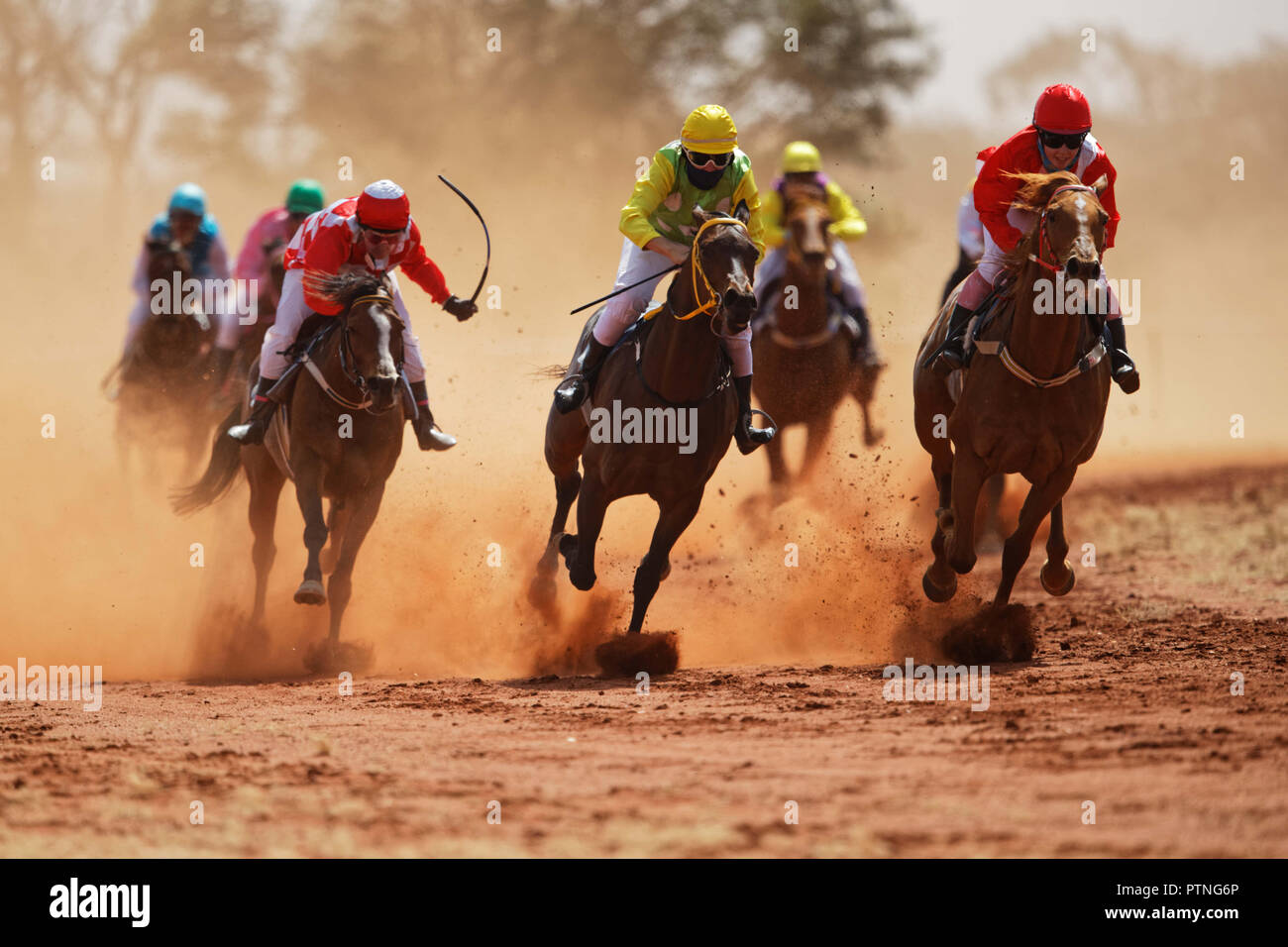 La 97e assemblée annuelle de l'exécution des courses à Landor, bush,1000km au nord de Perth, Australie. Banque D'Images