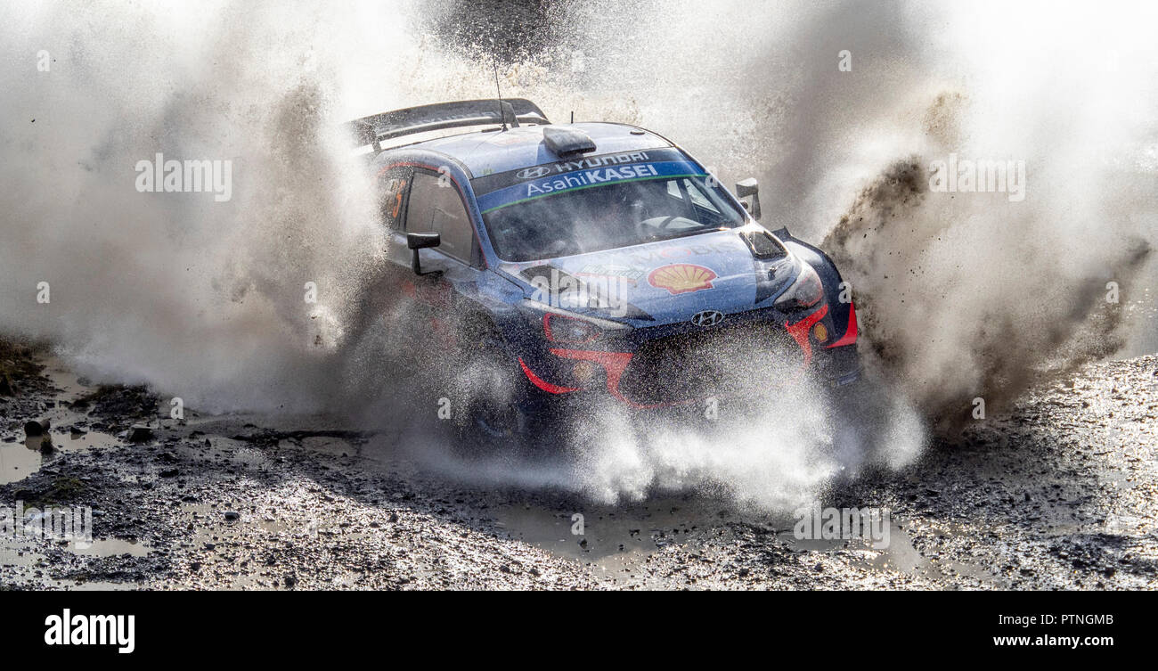 Thierry Neuville et Nicolas Gilsoul, Hyundai Mobis Shell WRT, Hyundai i20 WRC, coupé le Rallye de Grande-Bretagne 2018 Banque D'Images