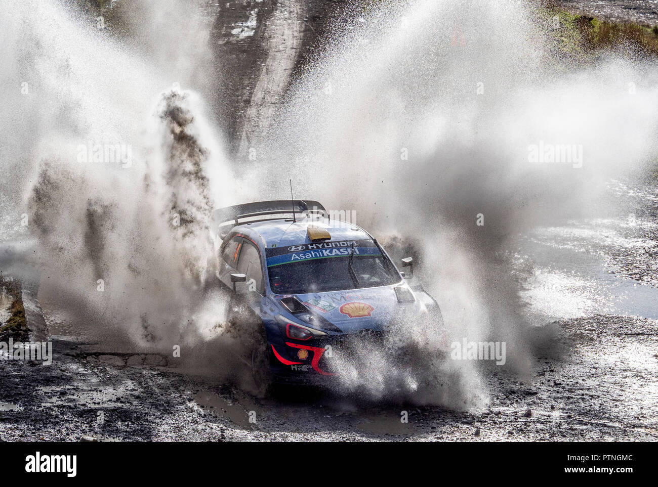 Andreas Mikkelsen/Anders Jaeger-Syneevaag, Hyundai i20 WRC Coupé, Wales Rally GB 2018 Banque D'Images