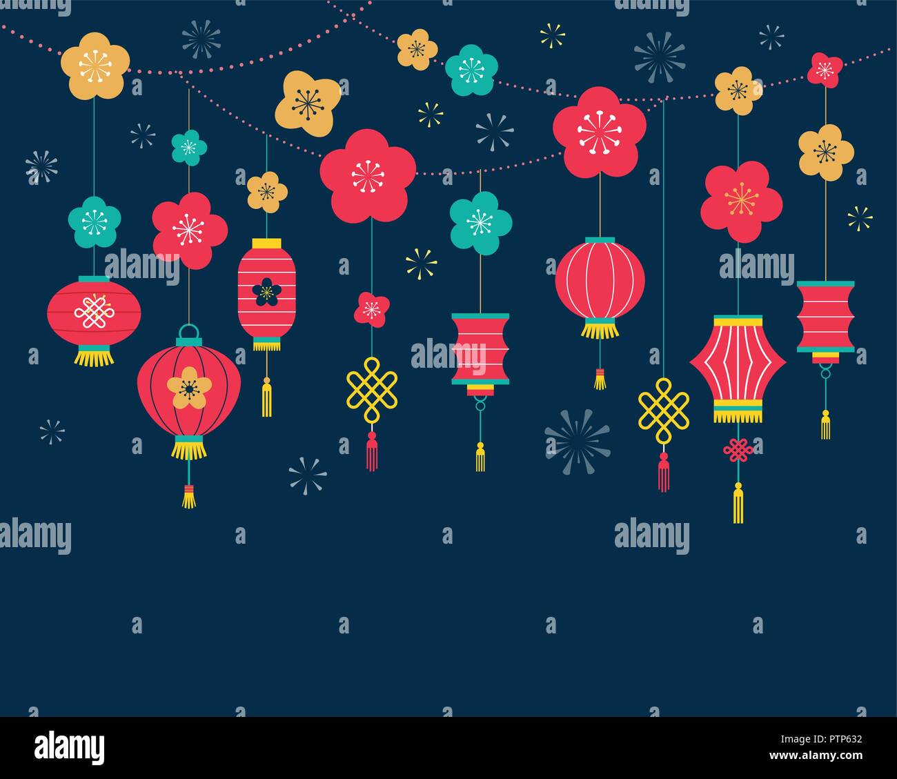 Le Nouvel An chinois, l'arrière-plan, la bannière d'impression carte Illustration de Vecteur
