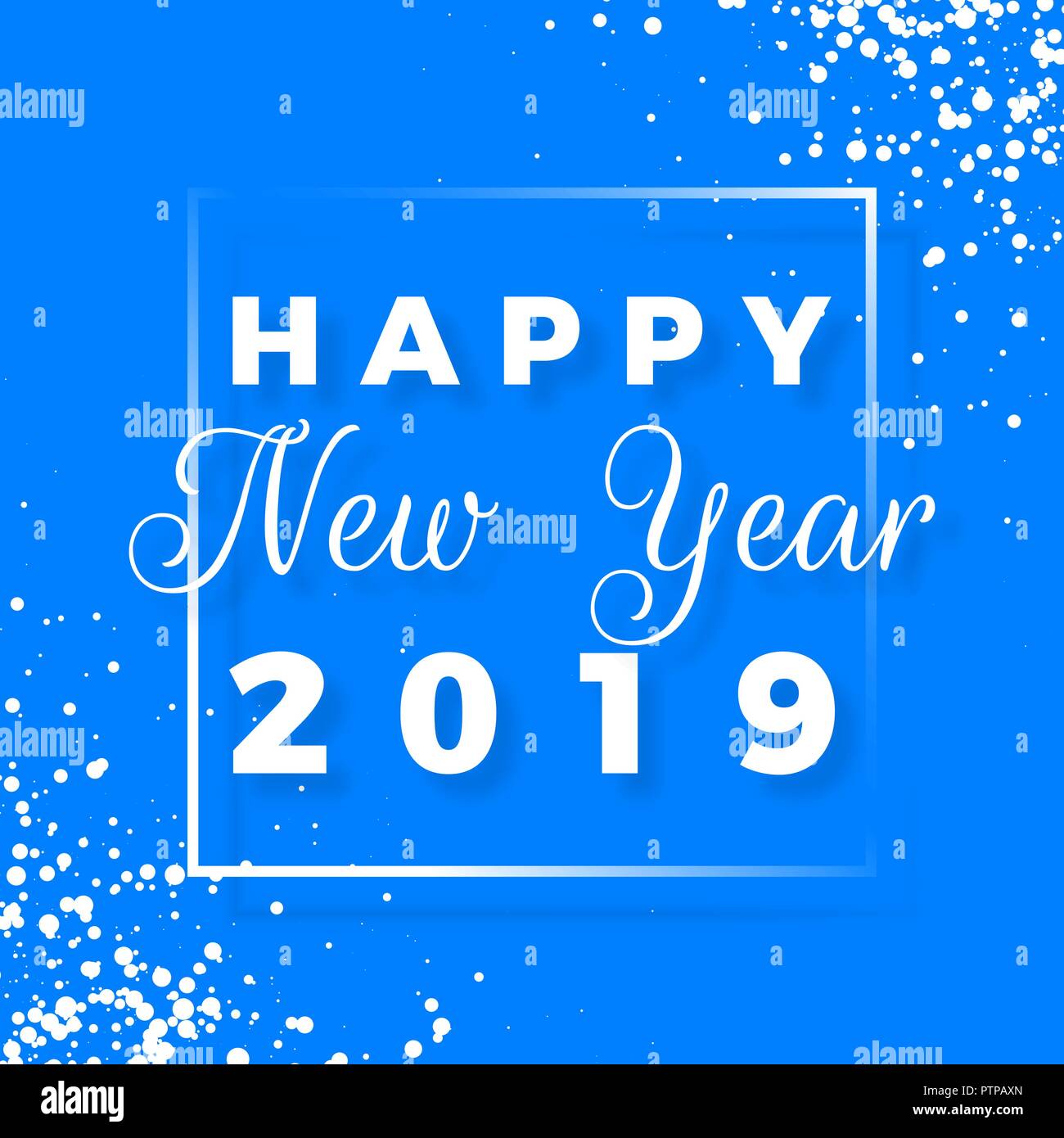Bonne année 2019. Carte de vœux sur fond bleu. Vector illustration Illustration de Vecteur