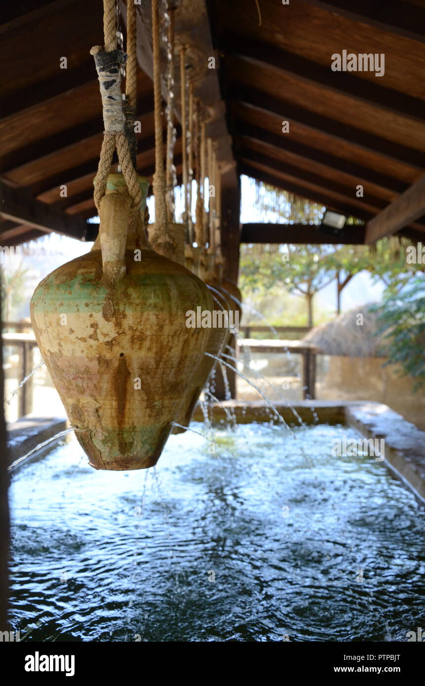 Système d'eau en bois en Espagne. Banque D'Images