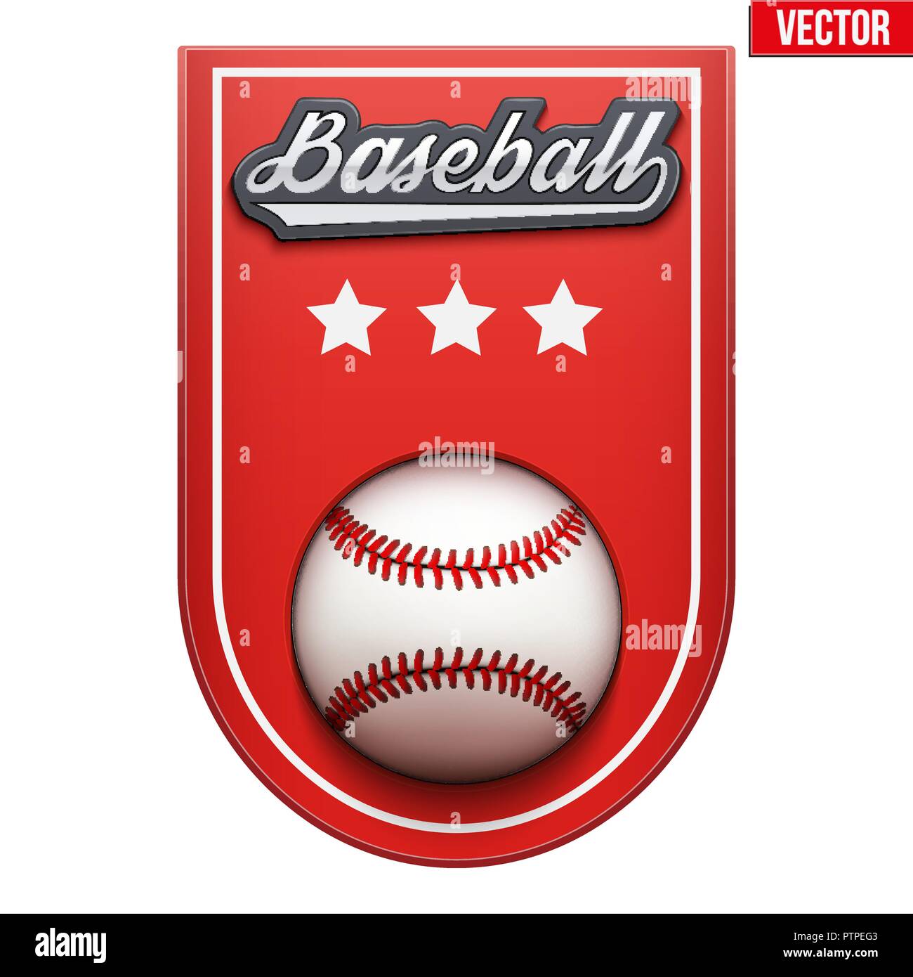 Badge de base-ball et de l'étiquette Illustration de Vecteur