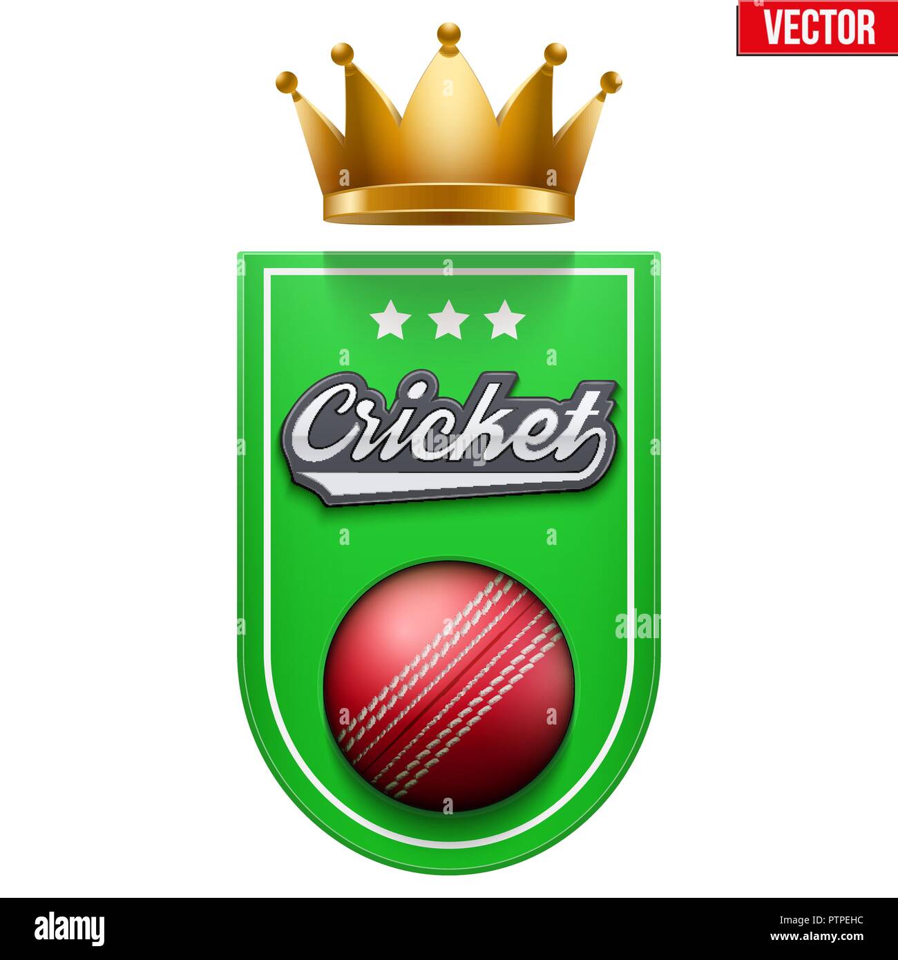 Badge de cricket et de l'étiquette Illustration de Vecteur