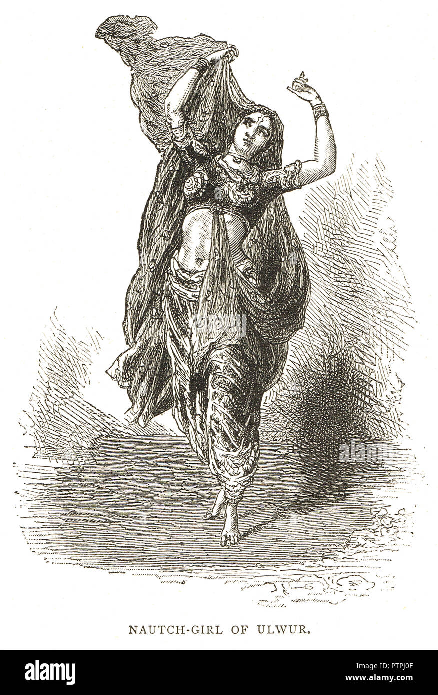 Ulwur Nautch girl, de l'Inde au 19e siècle Banque D'Images