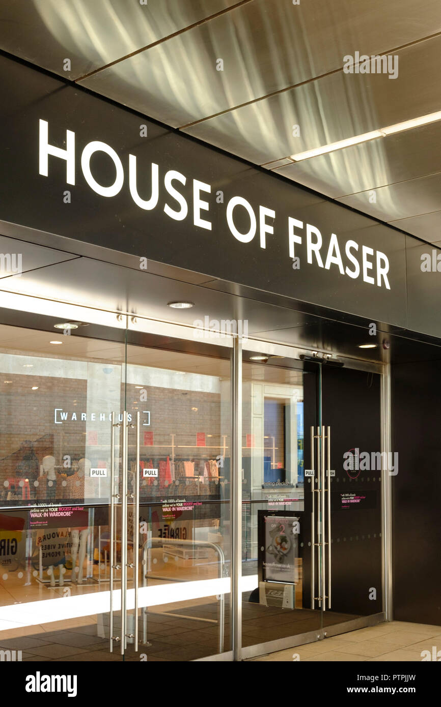 House of Fraser signe à Bristol Cabot Circus Banque D'Images