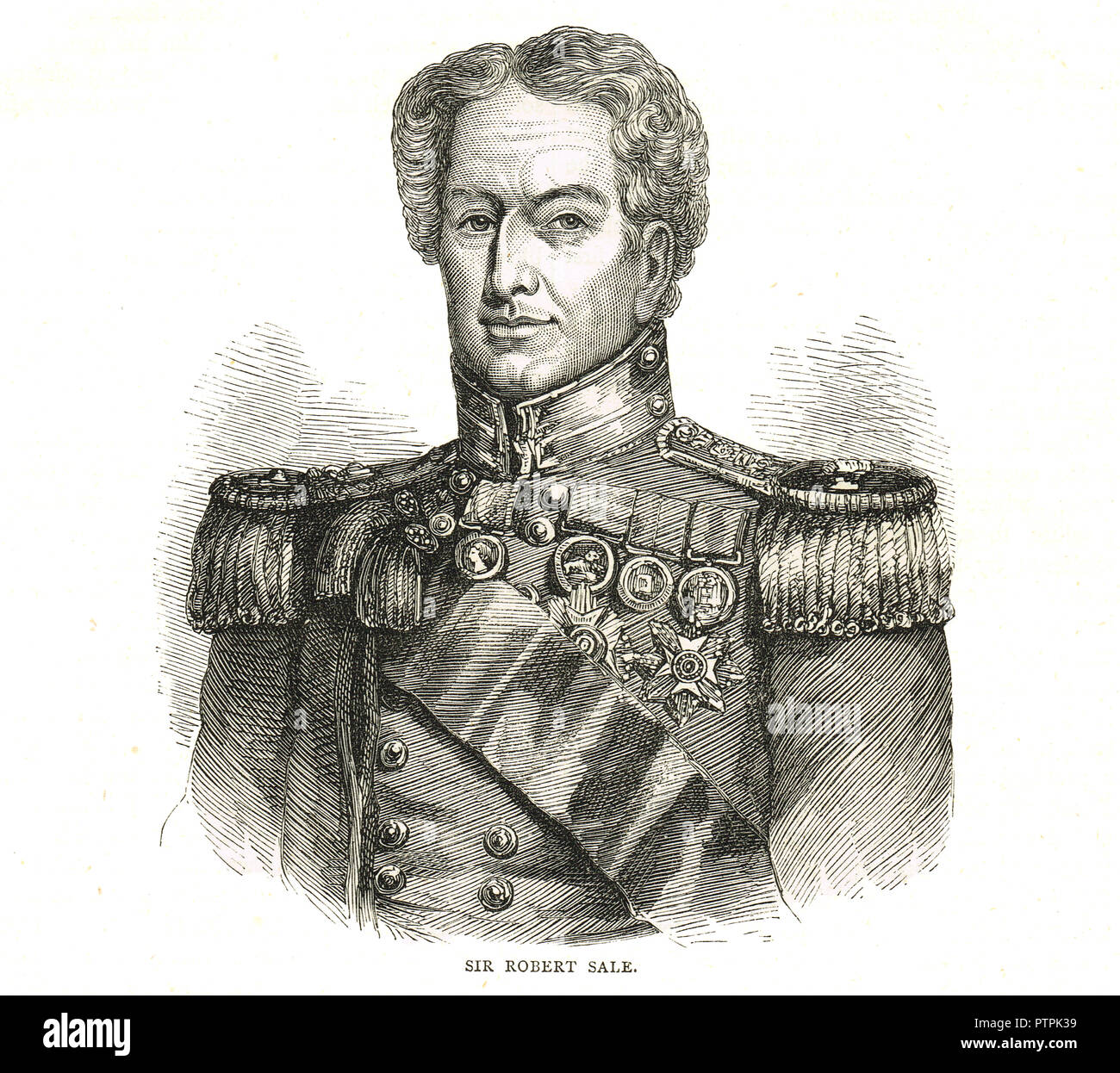 Le major-général Sir Robert Henry Vente, officier de l'armée britannique, mort au combat pendant la Première Guerre Anglo-Sikh Banque D'Images