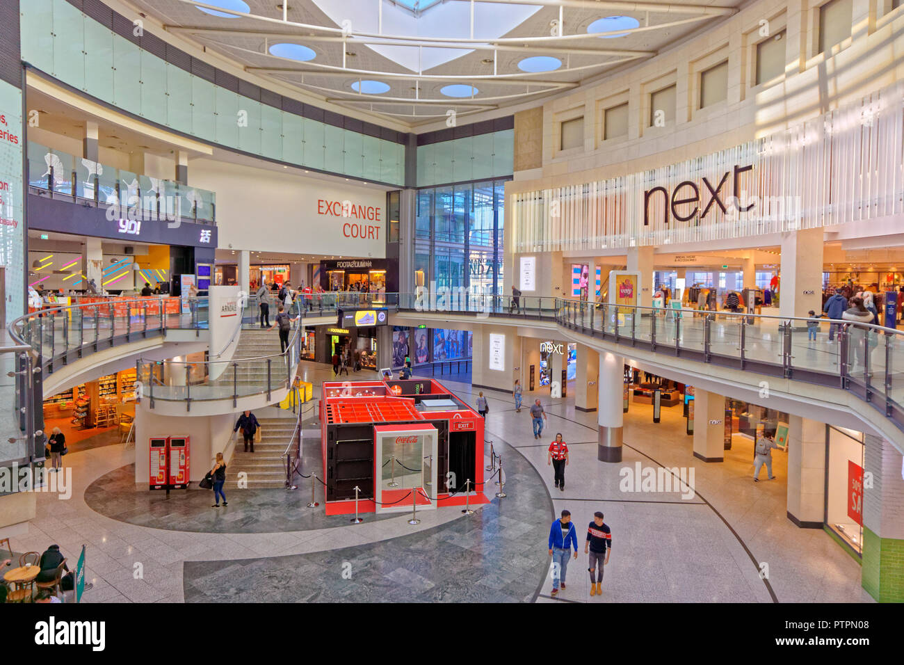 Manchester Arndale Centre shopping mall dans le centre-ville de Manchester, Greater Manchester, Angleterre. UK. Banque D'Images