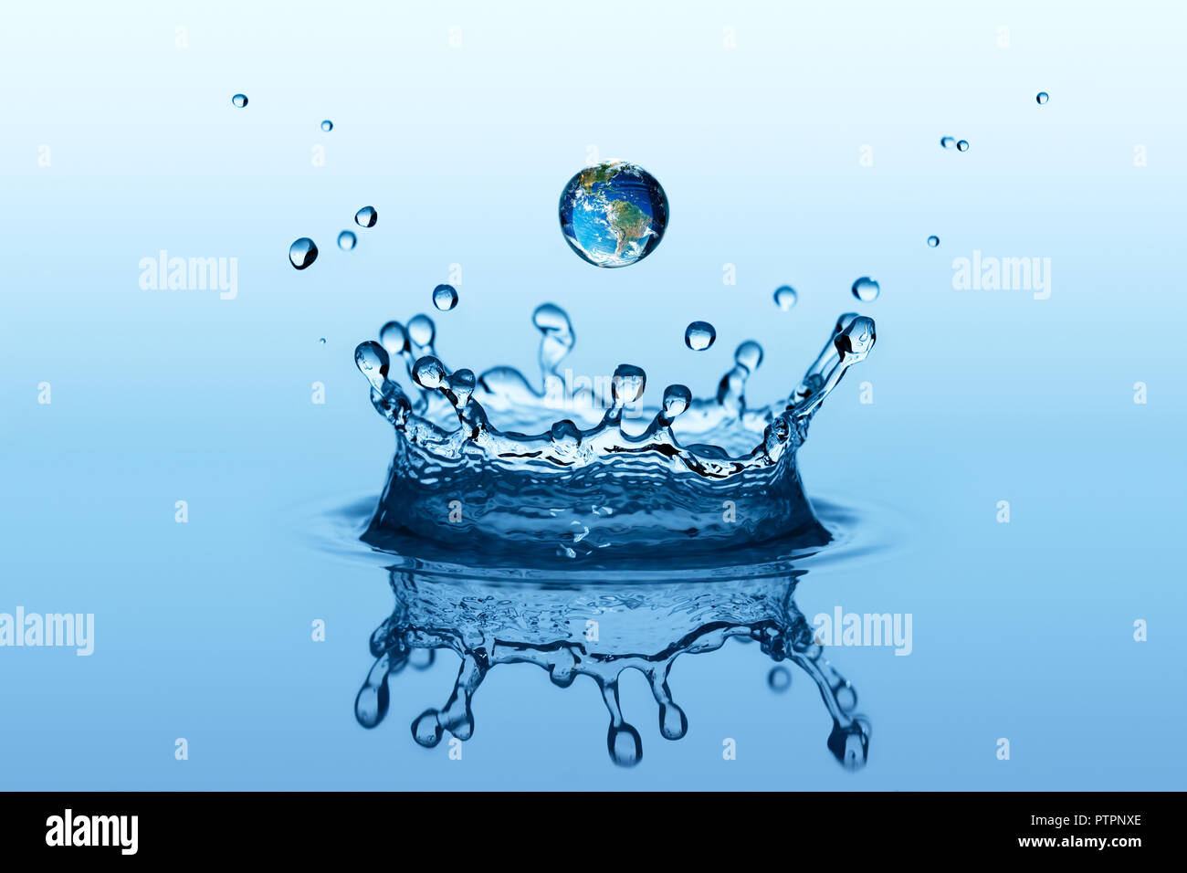 Tomber Goutte De Pluie à Limage De La Terre Bleue Et Les