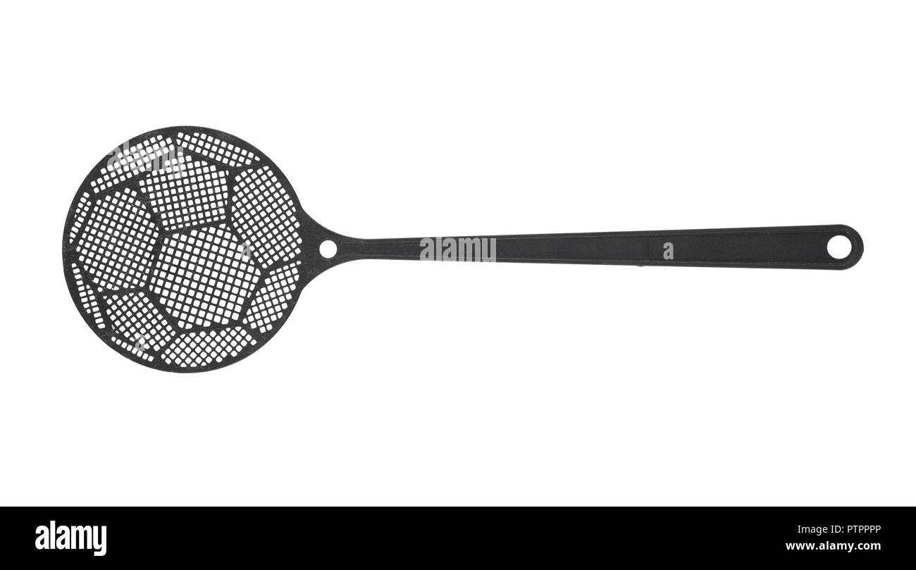 Fly swatter sur fond blanc Banque D'Images