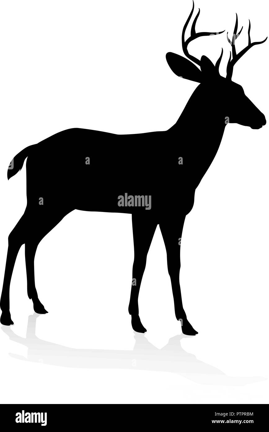 Silhouette Animal Deer Illustration de Vecteur