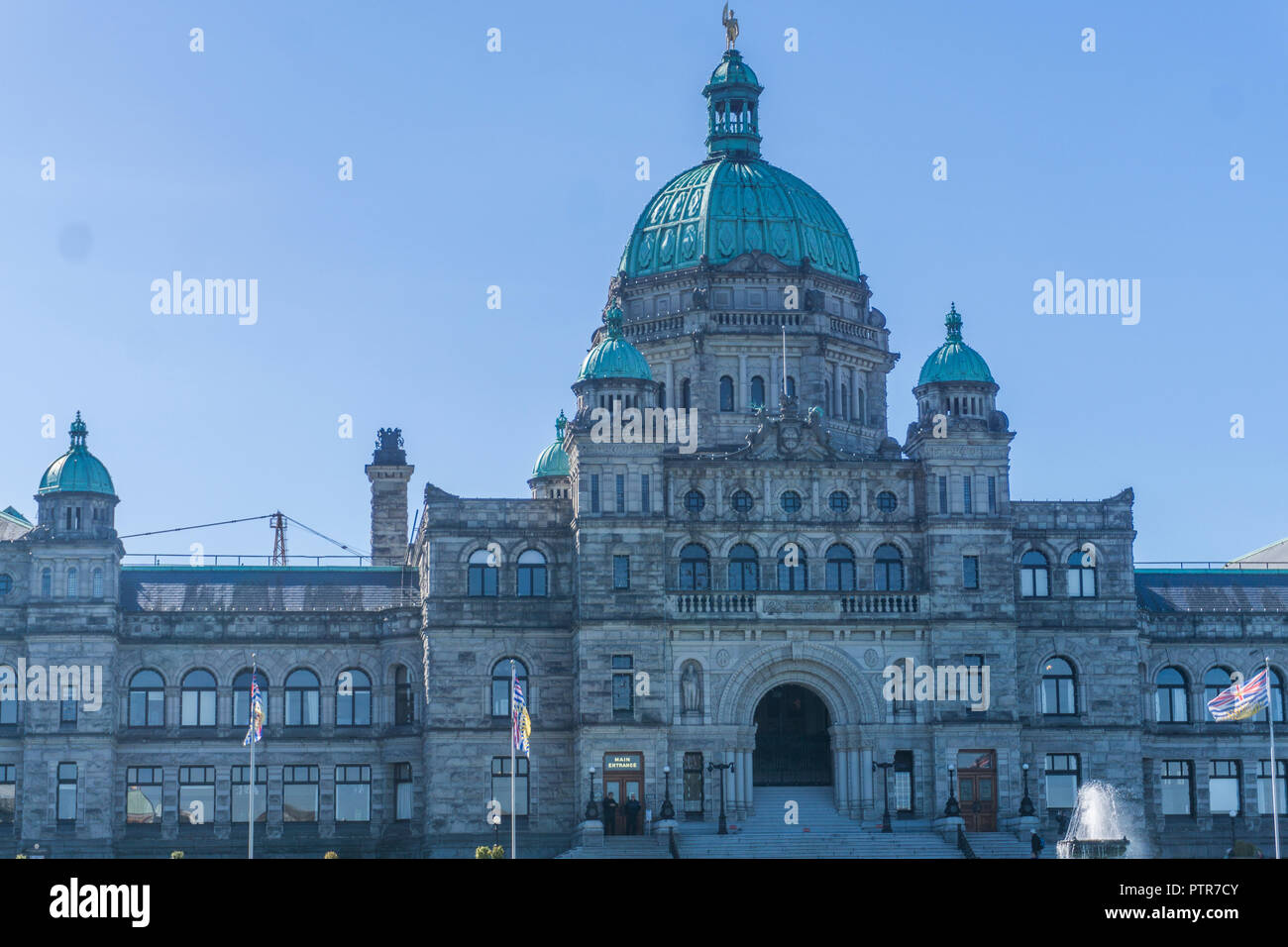 La Colombie Britannique bâtiments le Parlement à Victoria, au Canada Banque D'Images