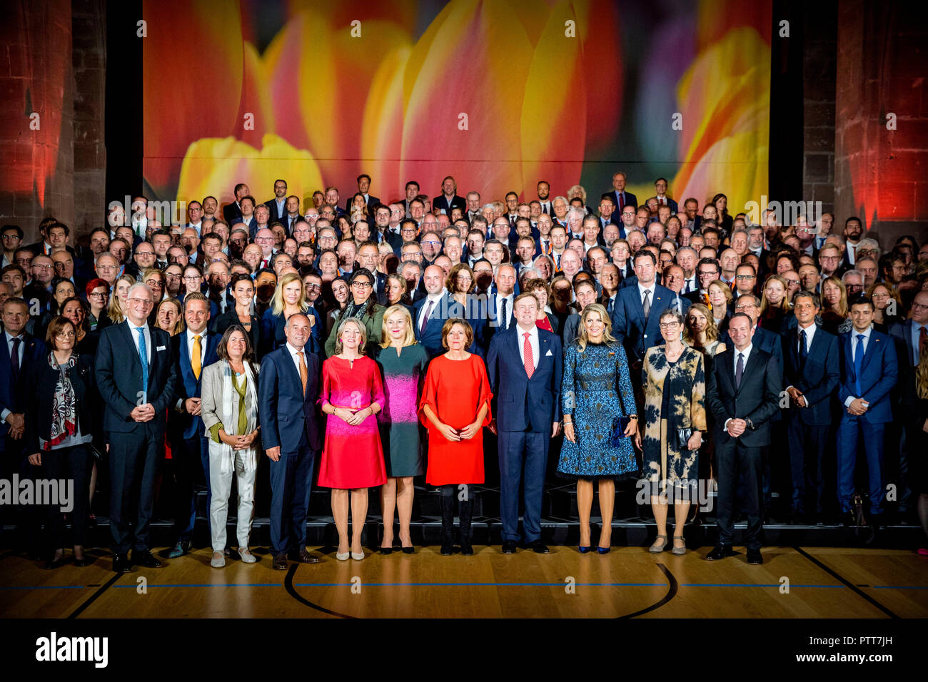 Mayence - Koning Willem-Alexander en koningin Maxima zijn aanwezig bij het werkbezoek commerce dîner tijdens een aan de Duitse deelstaten Rijnland-Palts en Sarre. IMAGES ROYAL PNA **SEULEMENT** | Pays-Bas Banque D'Images