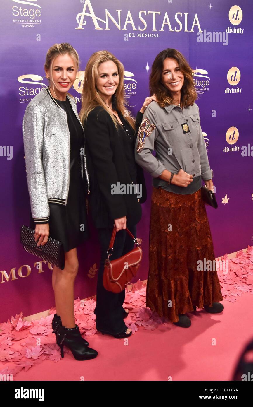 Patricia Cerezo, Genoveva Casanova y Bosch Lidua Madrid, 10 de octubre de 2018. Le premier ministre del encore de Anastasia. Photocall de premiere encore de " Anastasia " à Madrid le mercredi 10 octobre 2018 , Banque D'Images