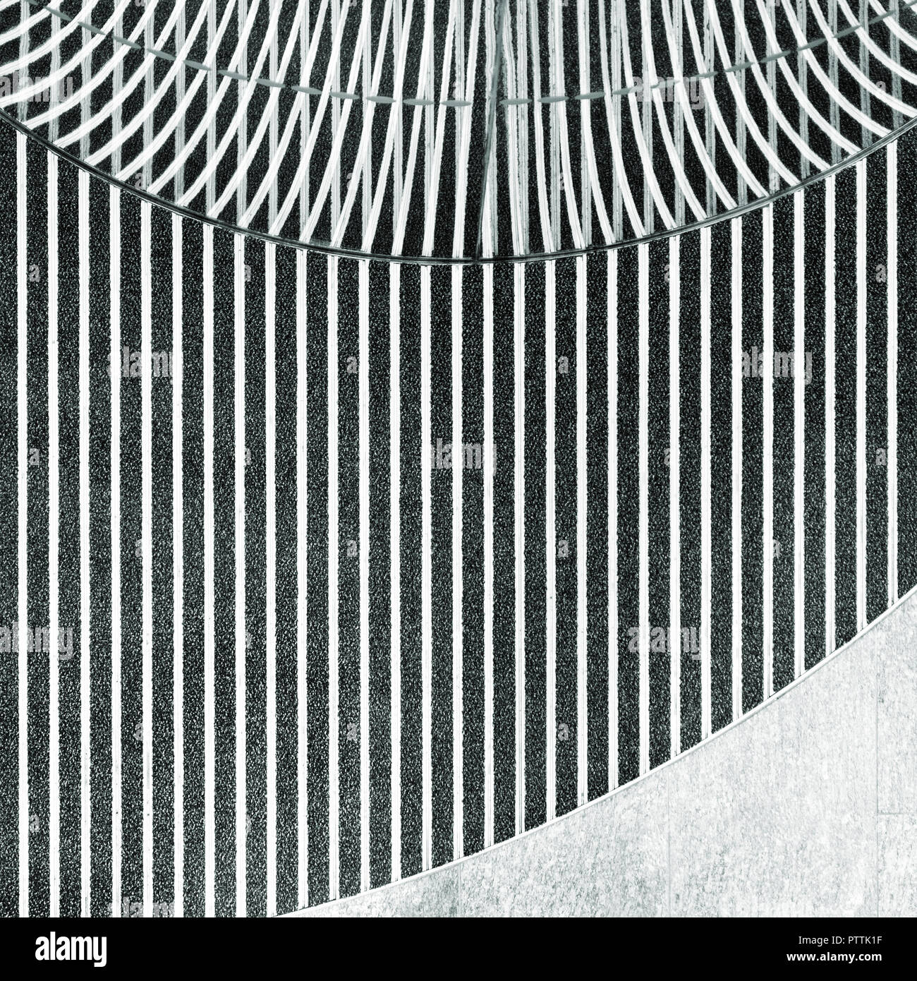 Noir et blanc résumé l'intérieur moderne de lignes et formes Banque D'Images