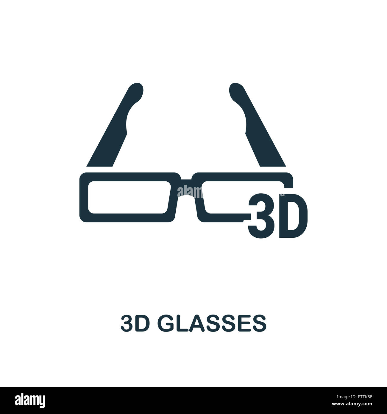 Les lunettes 3D'icône. Design style monochrome de cinema collection. UX et  l'interface utilisateur. Perfect Pixel lunettes 3d'icône. Pour la  conception web, applications, logiciels, l'impression de nous Photo Stock -  Alamy