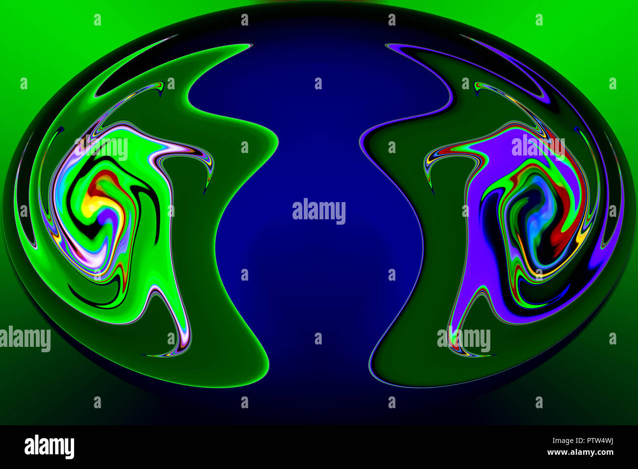 Éléments de couleur crée des images fantastiques. Tableau abstrait - images psychédéliques. Banque D'Images